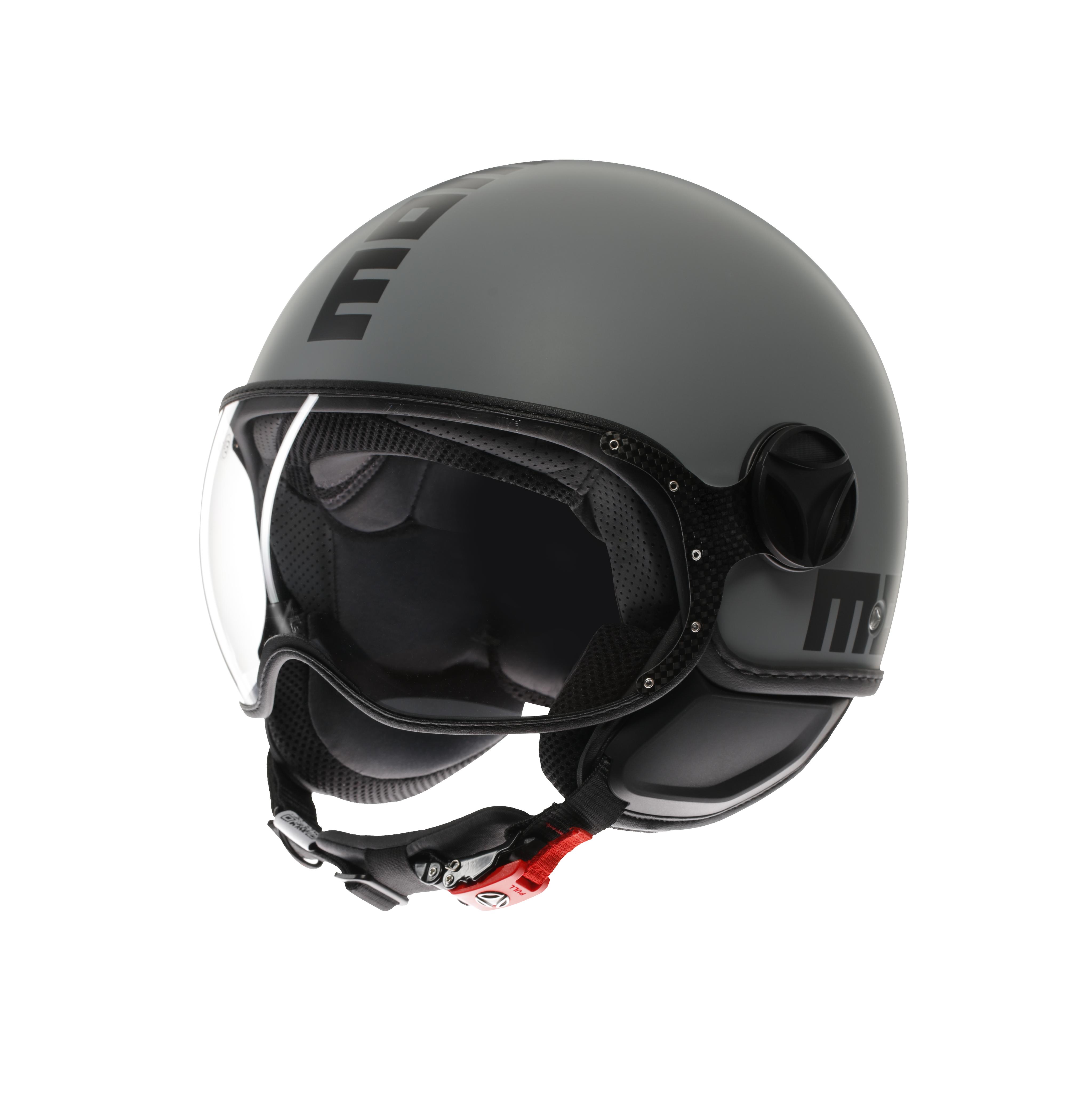 MOMODESIGN FGTR CLASSIC MATT GRAU / SCHWARZ - JET-HELM MIT VISIER E2206 -  - 1