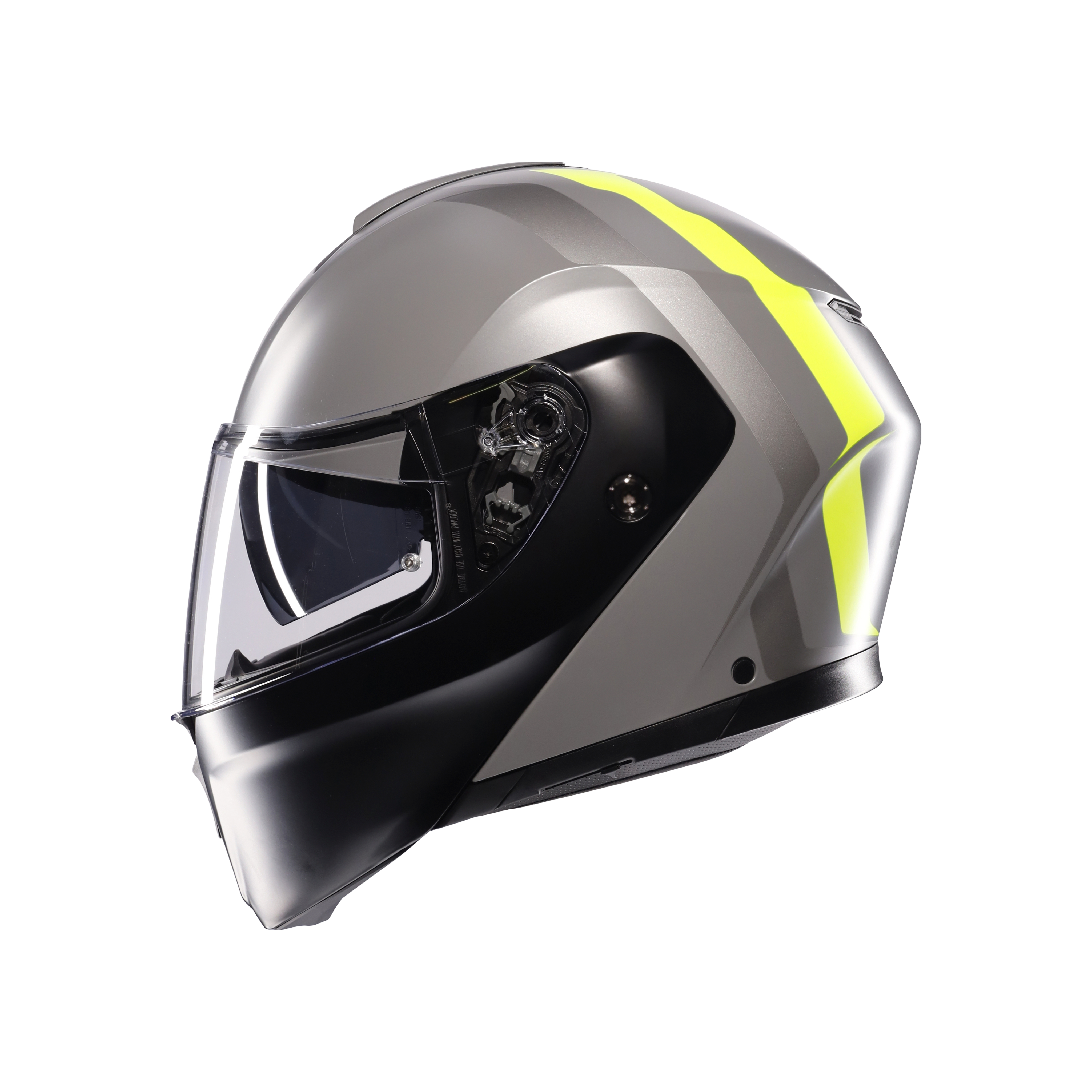STREETMODULAR RESIA MATT GREY/BLACK/YEL FLUO - MOTORBIKE FLIP UP HELMET DOT(E2206) -  - 2