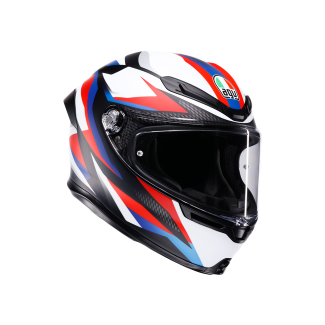 AGV - K6 S Timewarp Matt Black/red/blue - Motorbike Full Face Helmet E2206, Unisex, Size: S