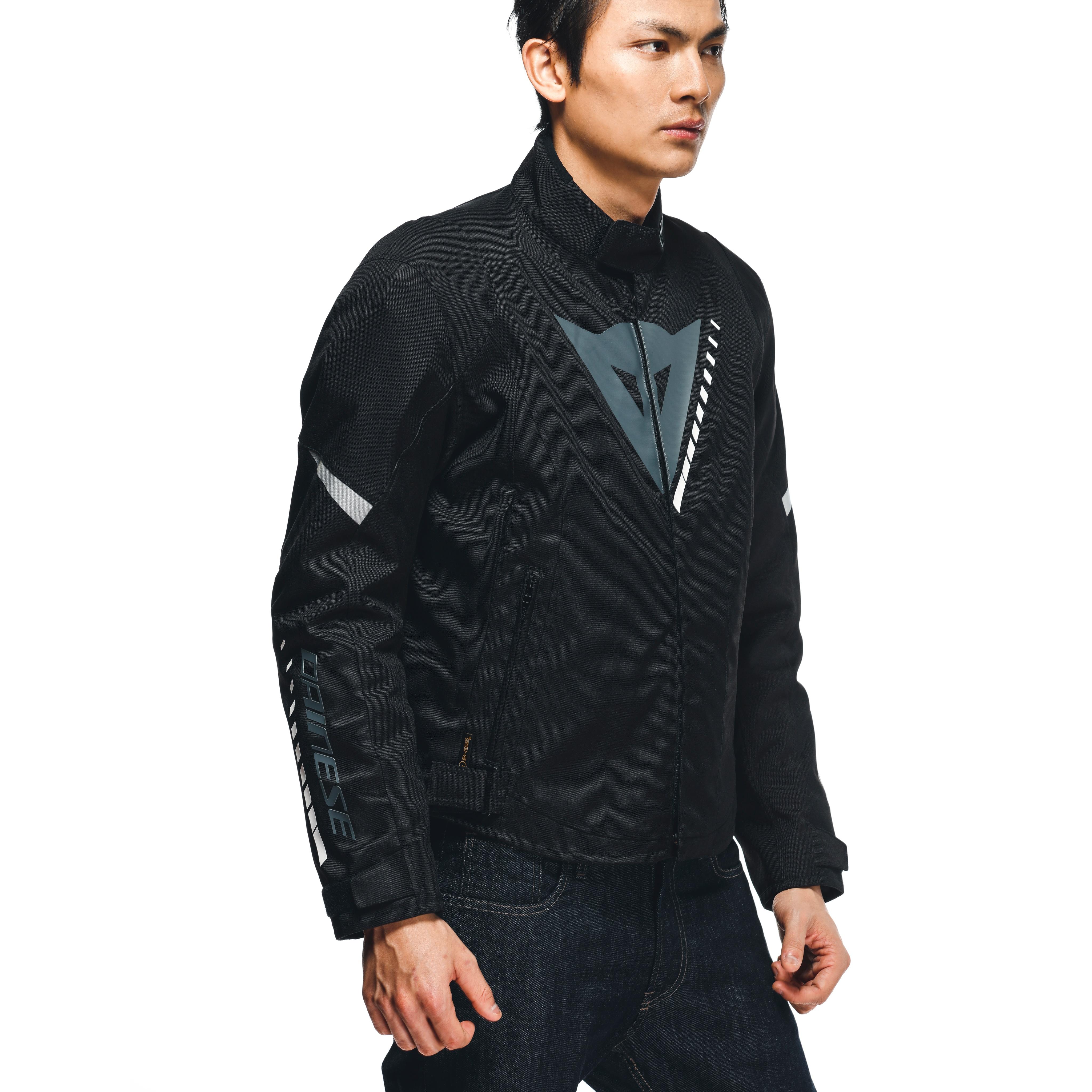 VELOCE D-DRY&reg;- MEN'S WATERPROOF MOTORCYCLE JACKET - BLACK/CHARCOAL-GRAY/WHITE - 5