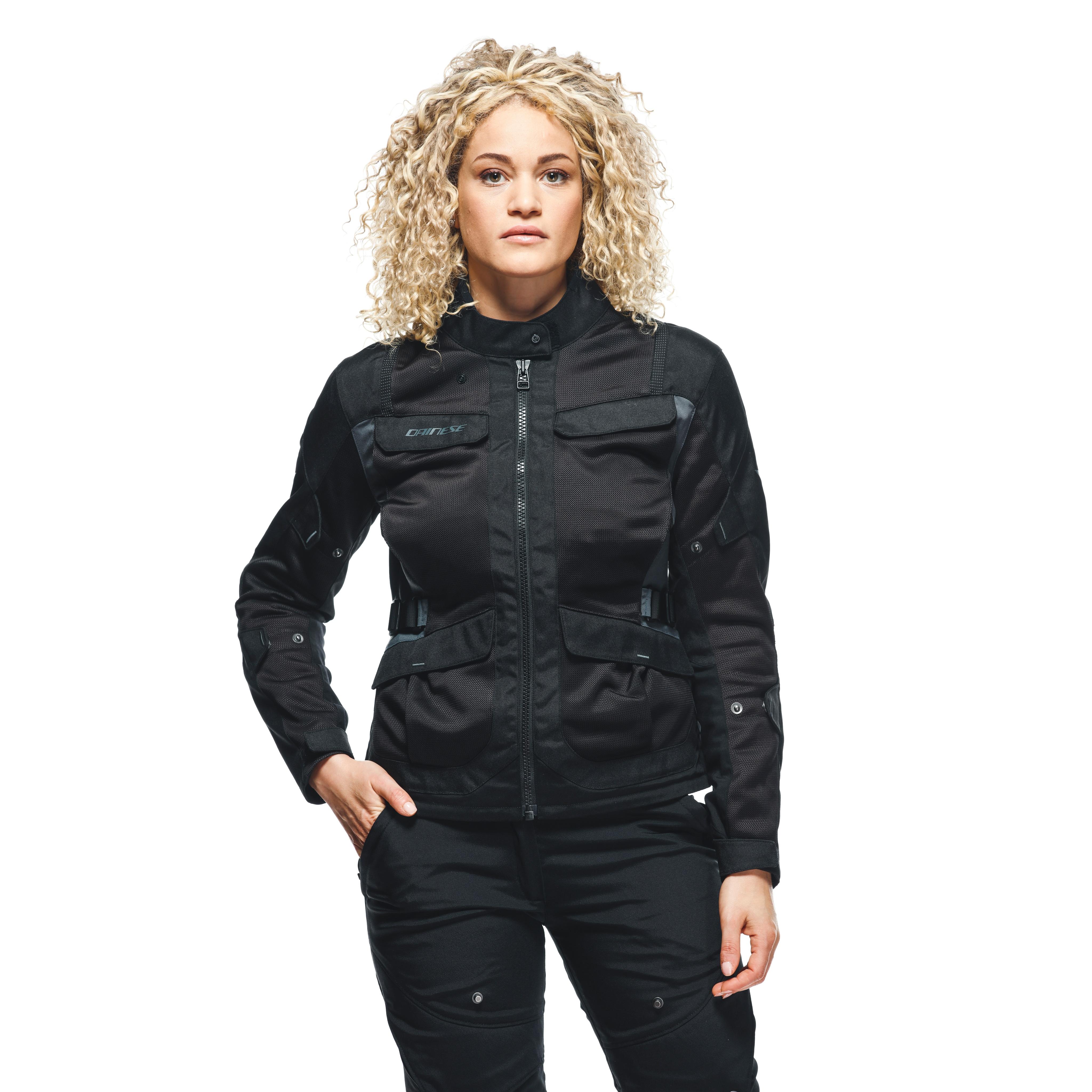 DESERT TEX - WOMEN'S TOURING SUMMER MOTORCYCLE JACKET IN FABRIC - BLACK/BLACK/EBONY - 9