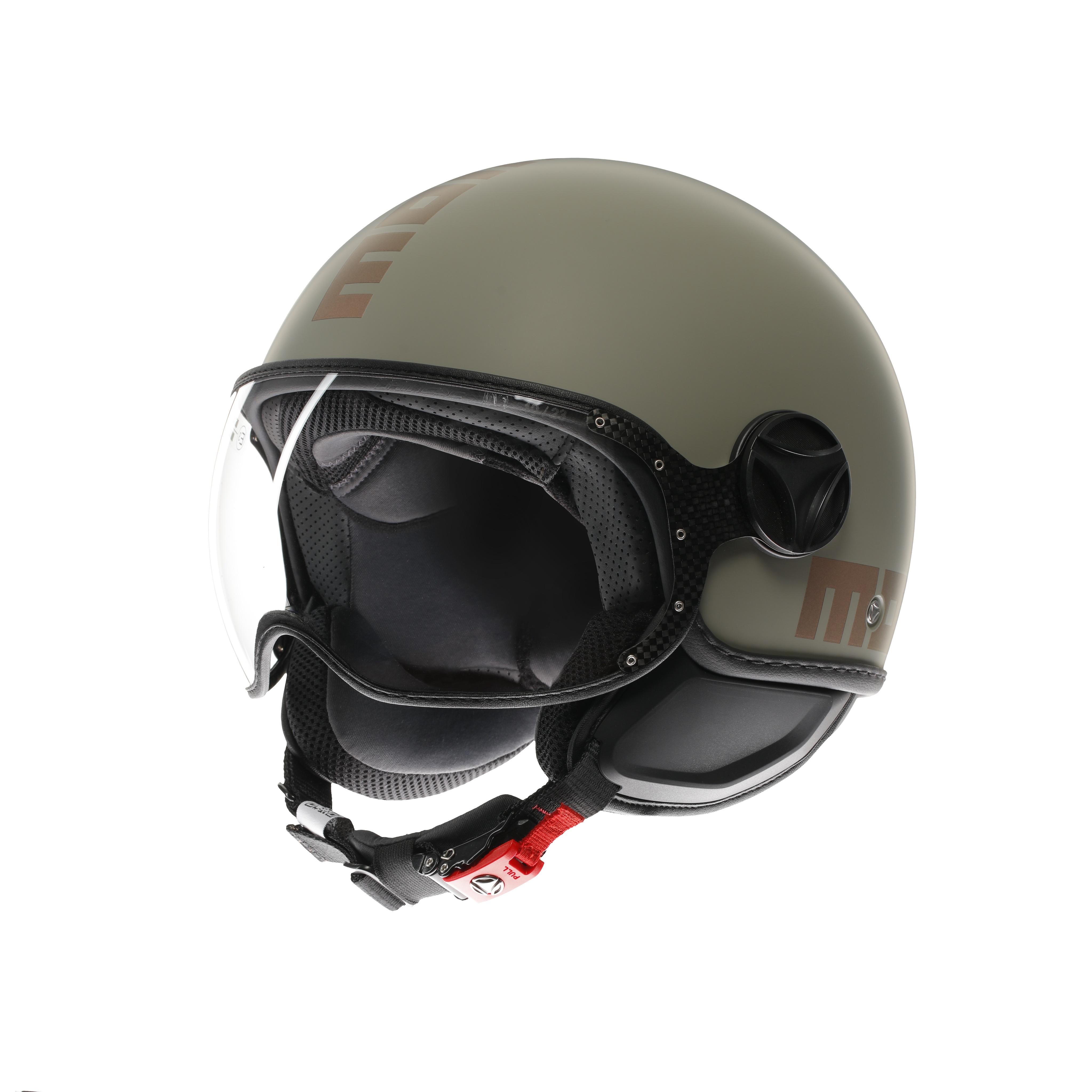 MOMODESIGN FGTR CLASSIC FLIP MATT GR&Uuml;N / BRONZE - JET-HELM MIT VISIER E2206 -  - 1