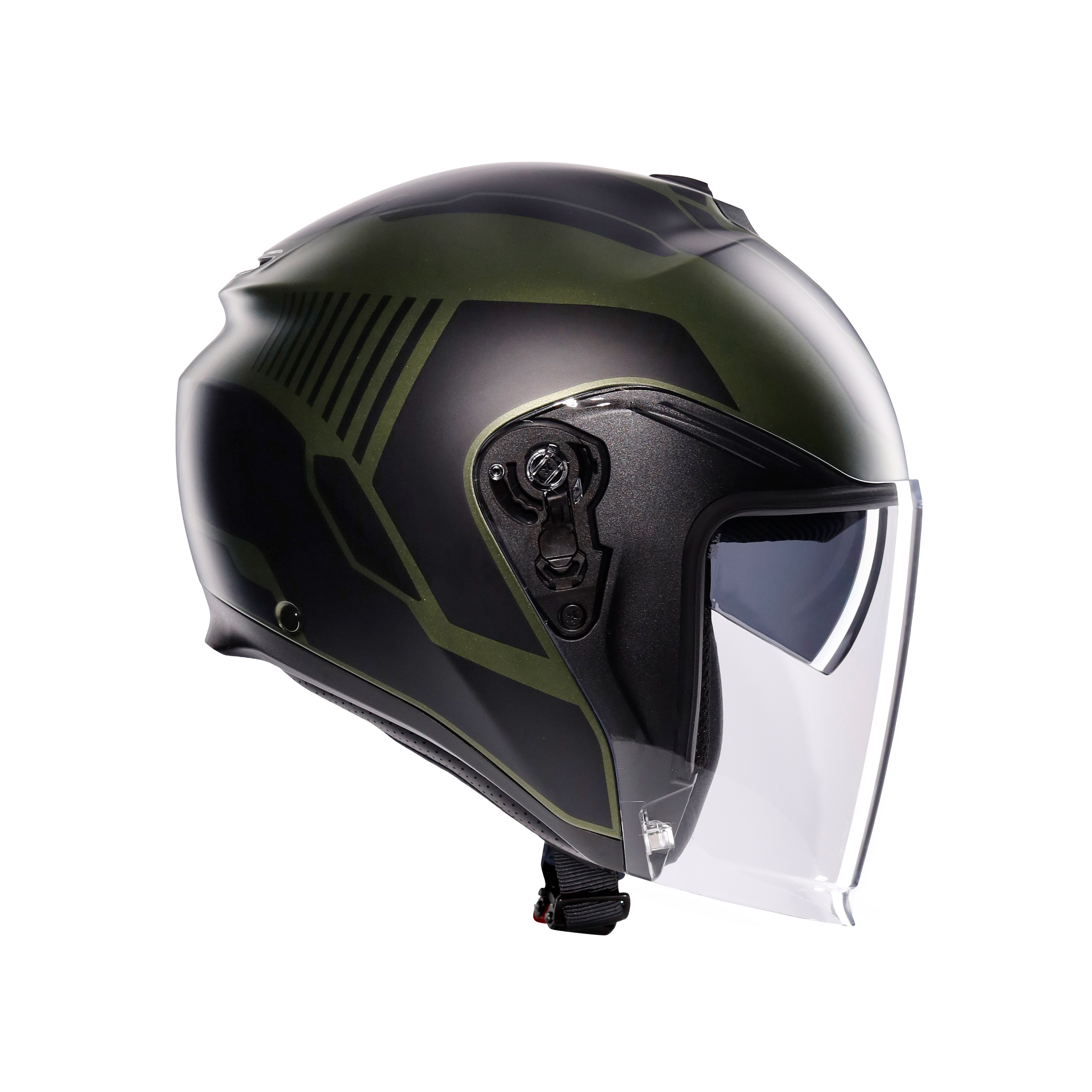 IRIDES SAKAI MATT GREEN/BLACK - CASQUE MOTO JET E2206 -  - 1