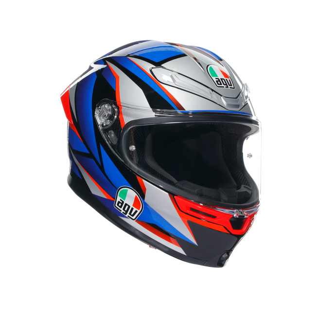 Agv Unisex Slashcut Black/Blue/Red - K6 S - Motorbike Full Face Helmet E2206, Size: L
