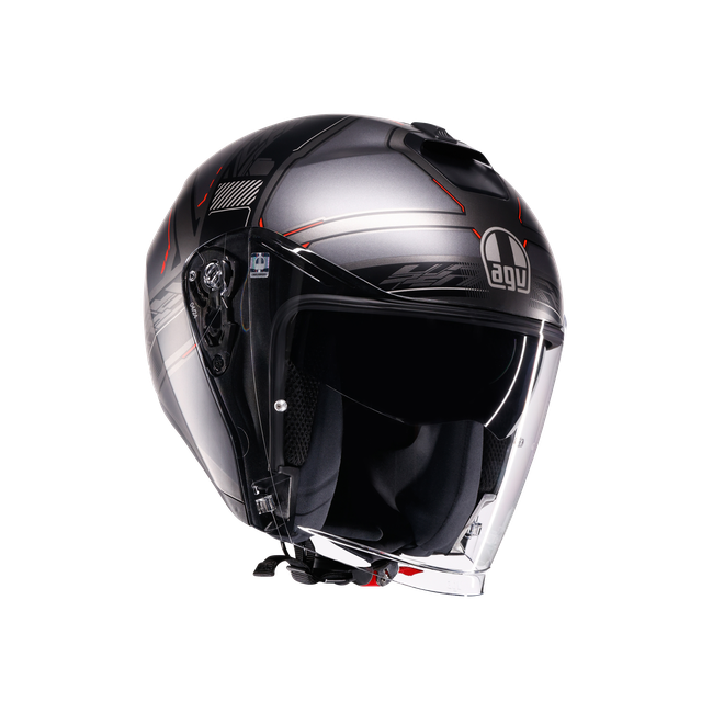 AGV - Irides Agv E2206 - Zagabria Matt Gunmetal/red, Unisex, Taille: Xl