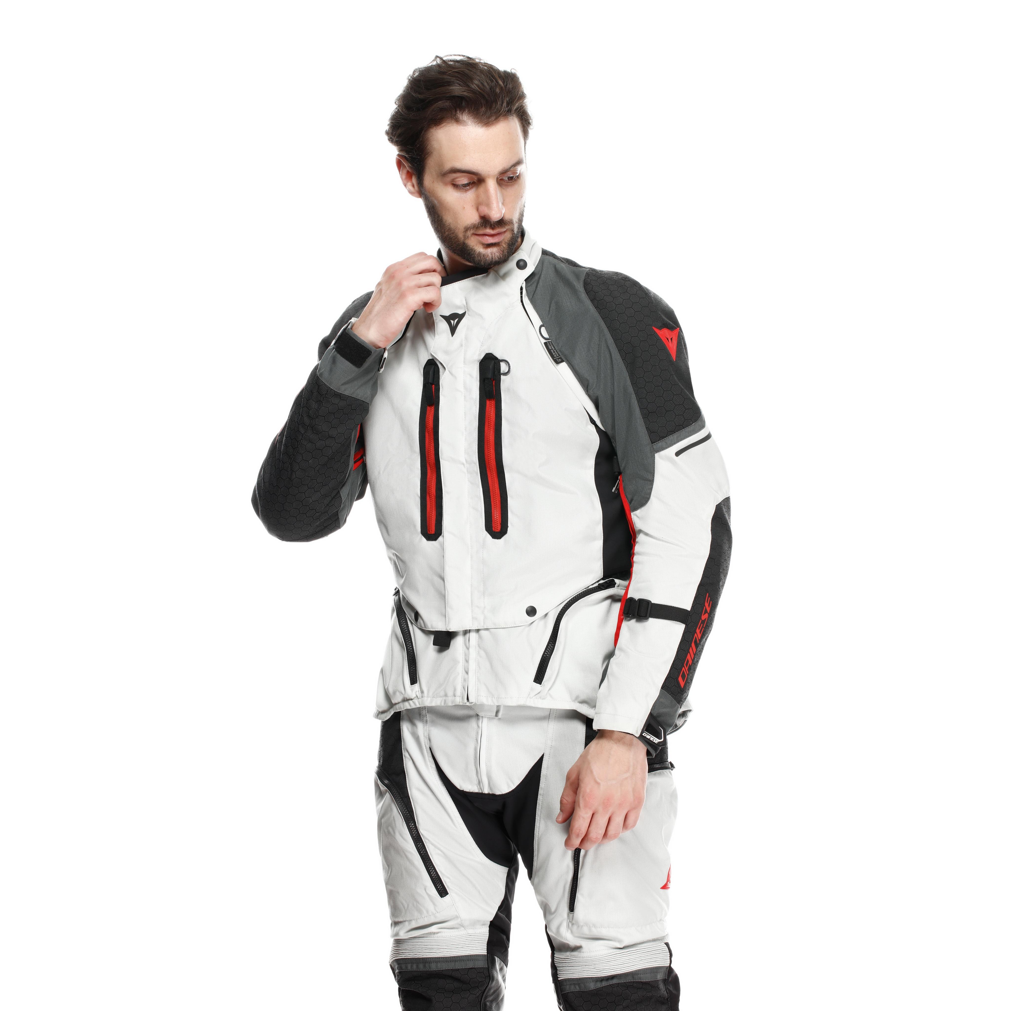 SUPER ADVENTURE ABS&Oslash;LUTESHELL&trade; - MEN MOTORCYCLE OFF-ROAD JACKET - GLACIER-GREY/IRON-GATE/RED - 3