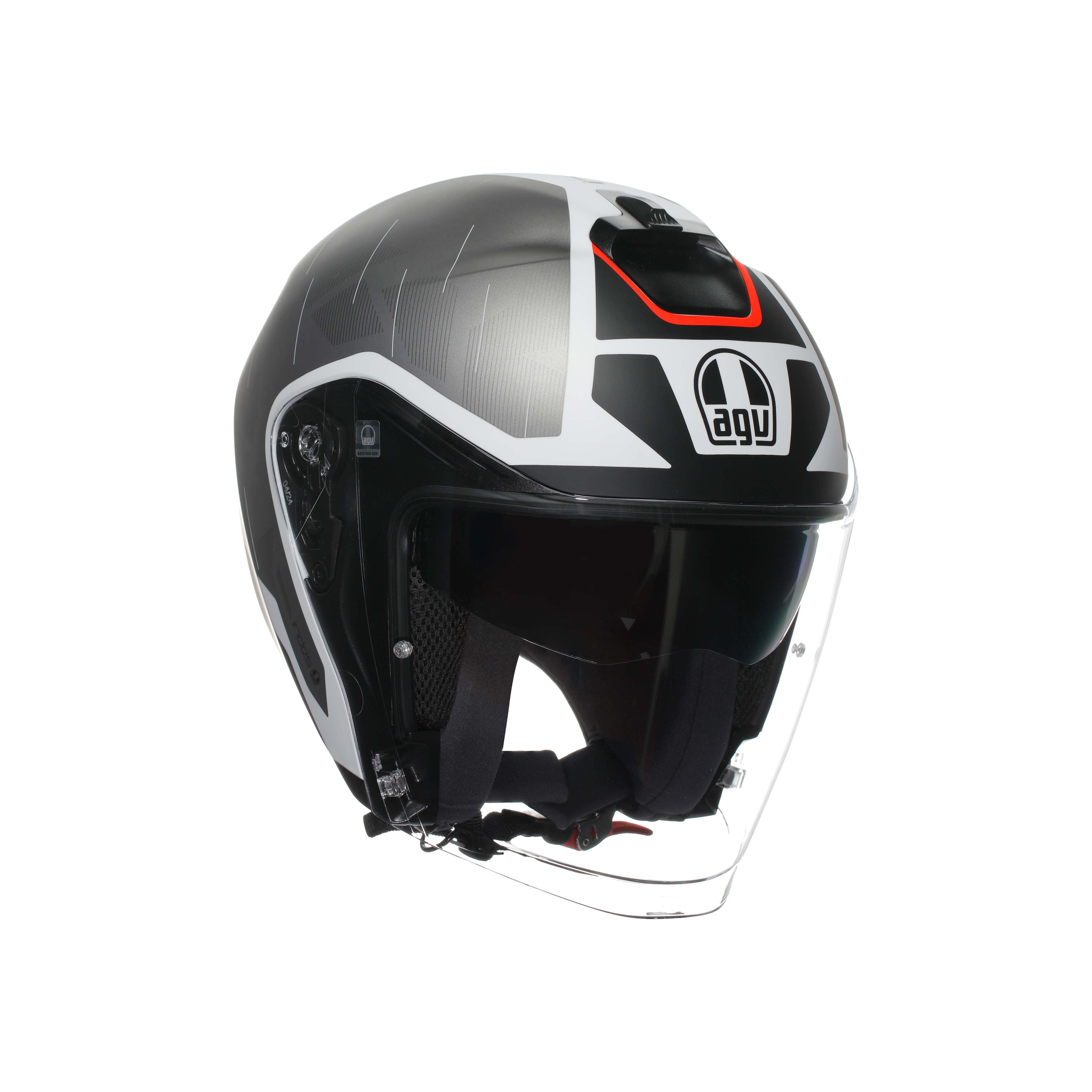 IRIDES AGV E2206 - TRIESTE MATT BLACK/WHITE/RED -  - 1