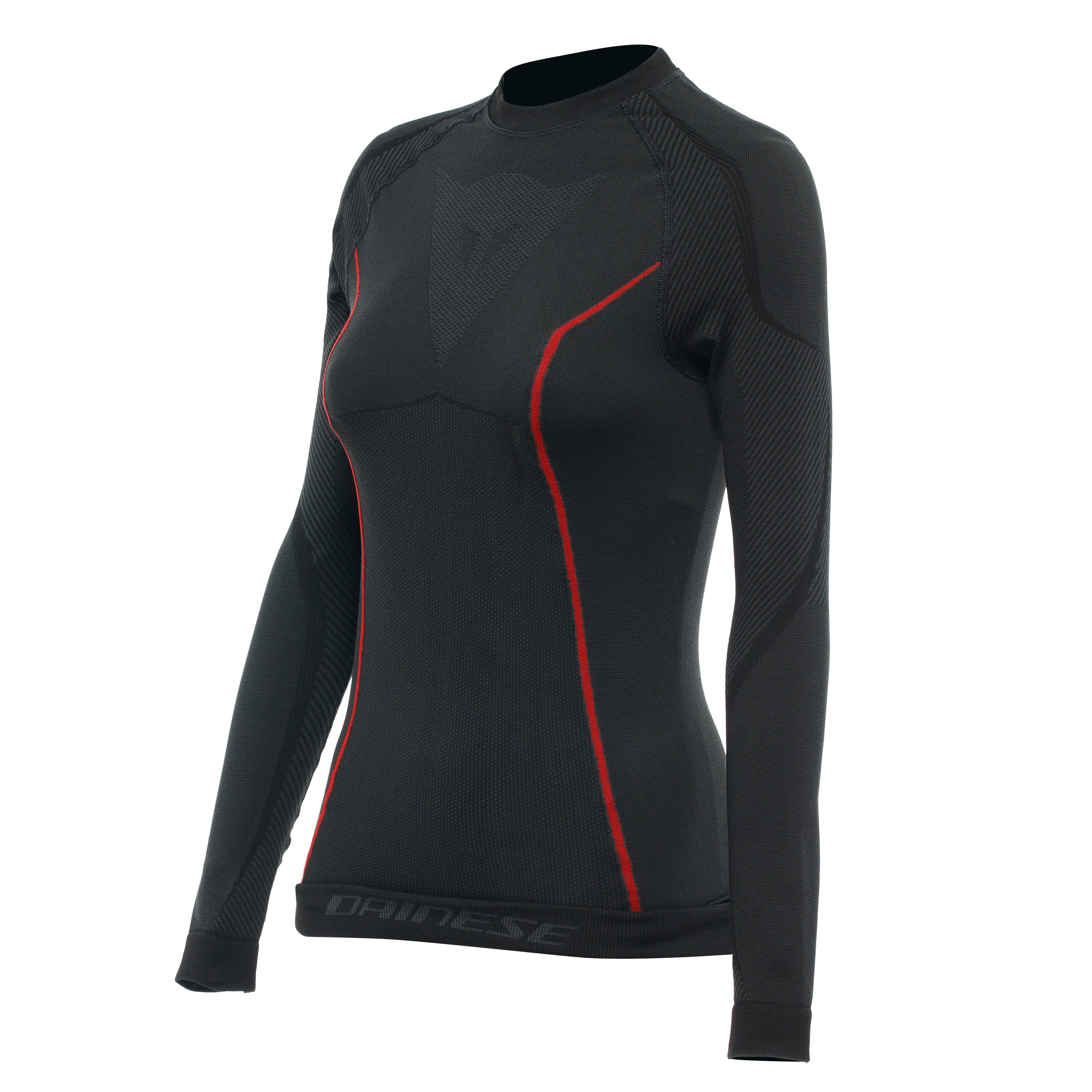 THERMAL MOTORCYCLE LONG SLEEVE SHIRT WOMEN - MID LAYER WINTER - BLACK/RED - 1