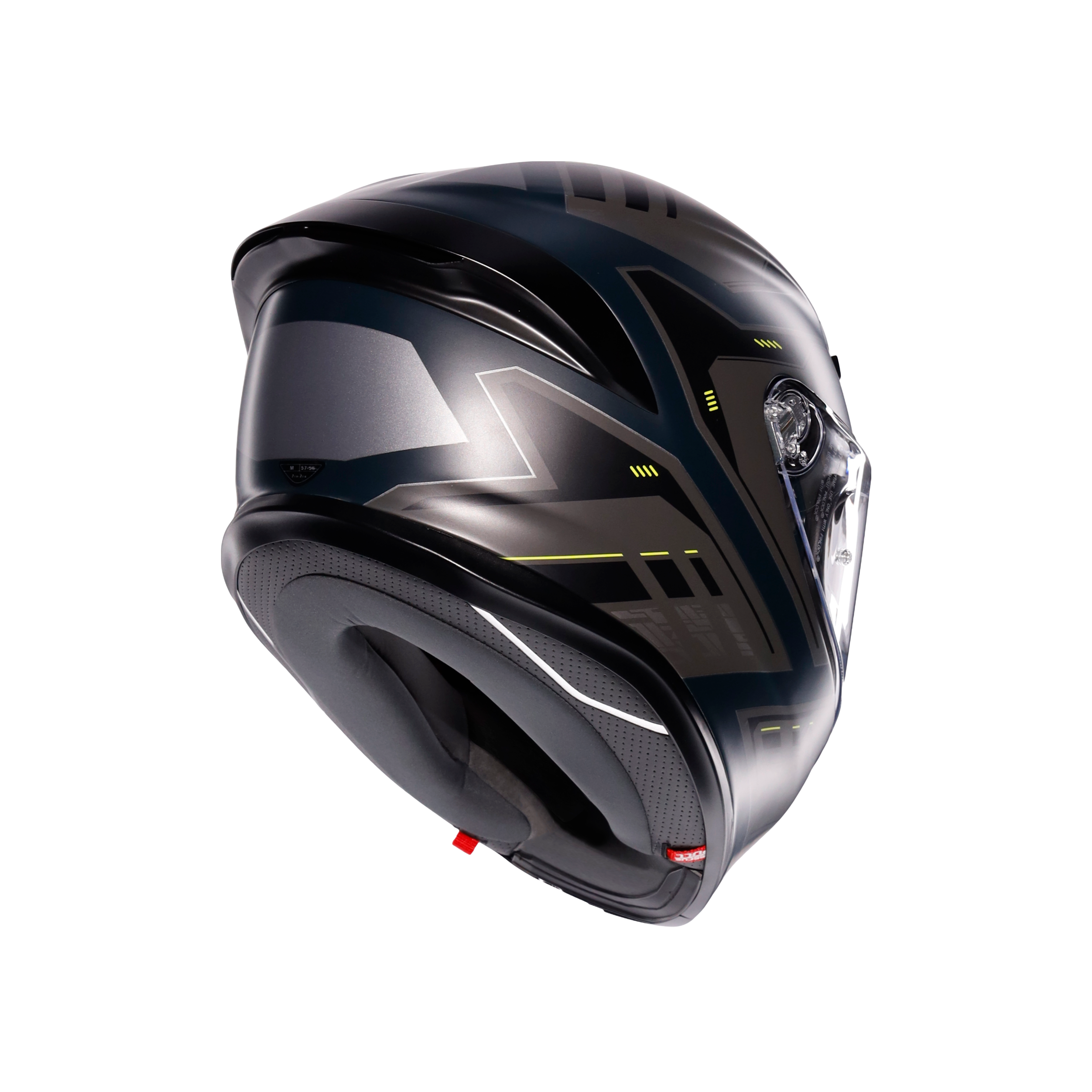 K6 S ENHANCE MATT GREY/YELLOW FLUO - MOTORBIKE FULL FACE HELMET DOT (E2206) -  - 4