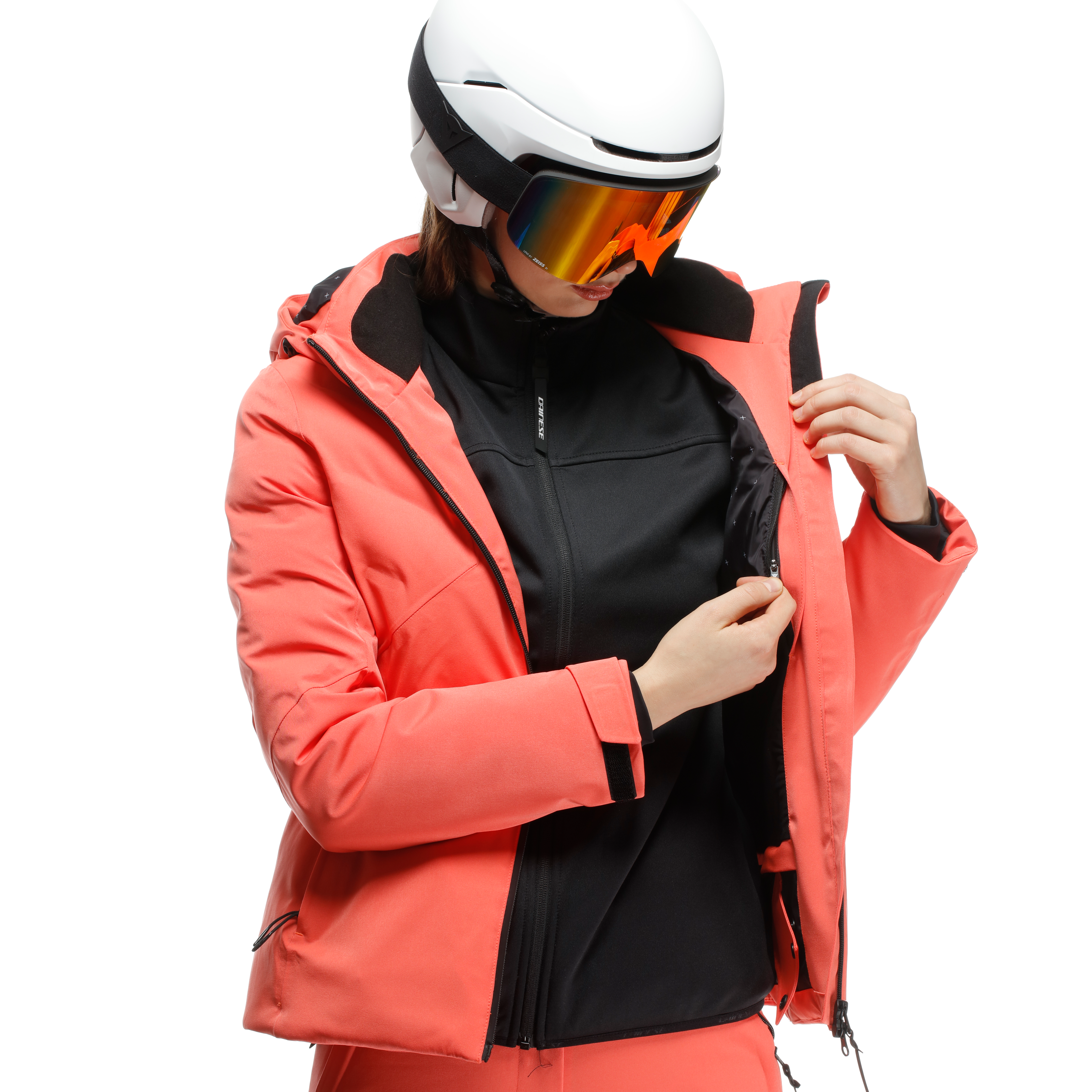 ZIVES AEROSENSE-DRY - VESTE REMBOURR&Eacute;E FEMME - CORAL - 10