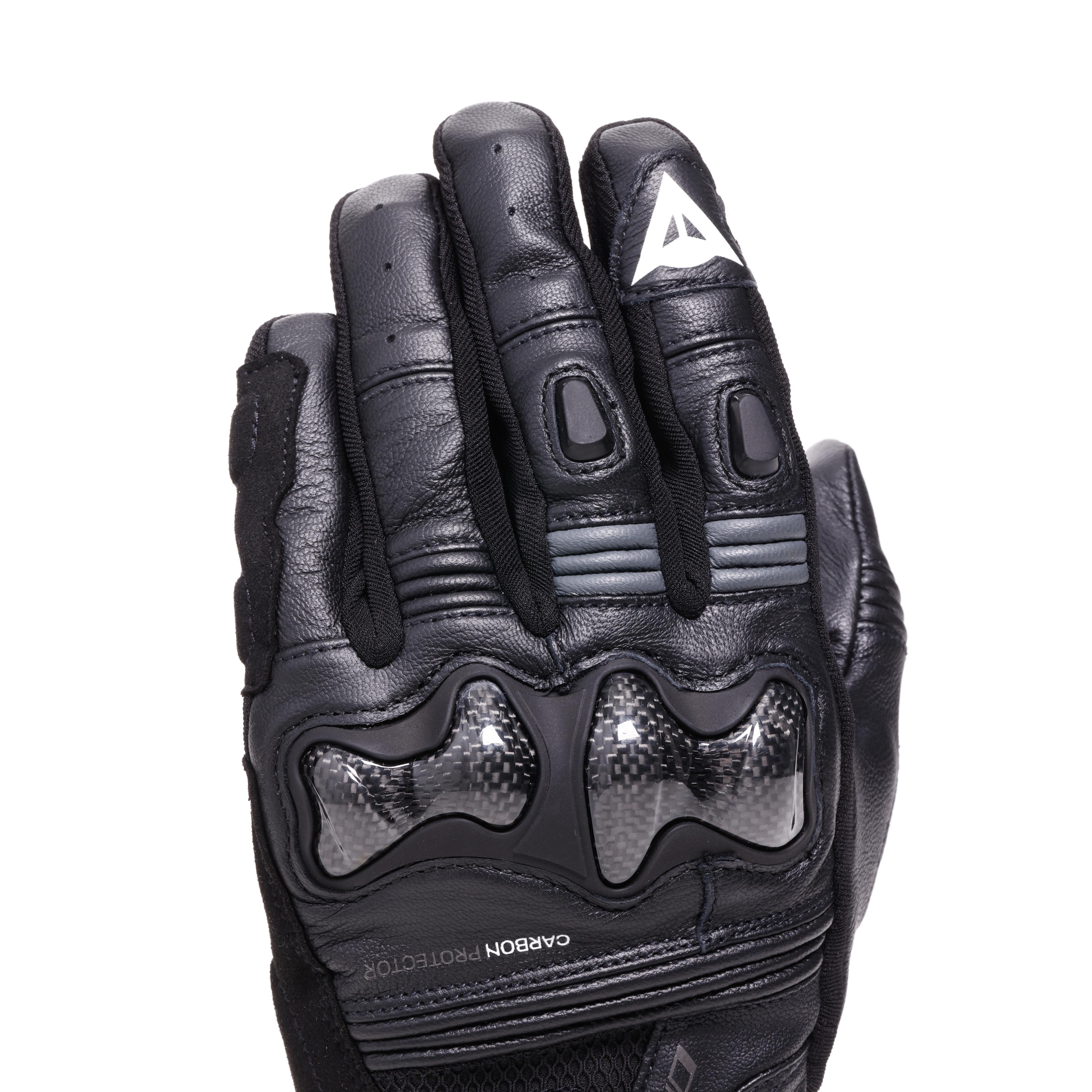REACTO CARBON LONG - MOTORCYCLE GLOVES IN LEATHER MEN | BLACK