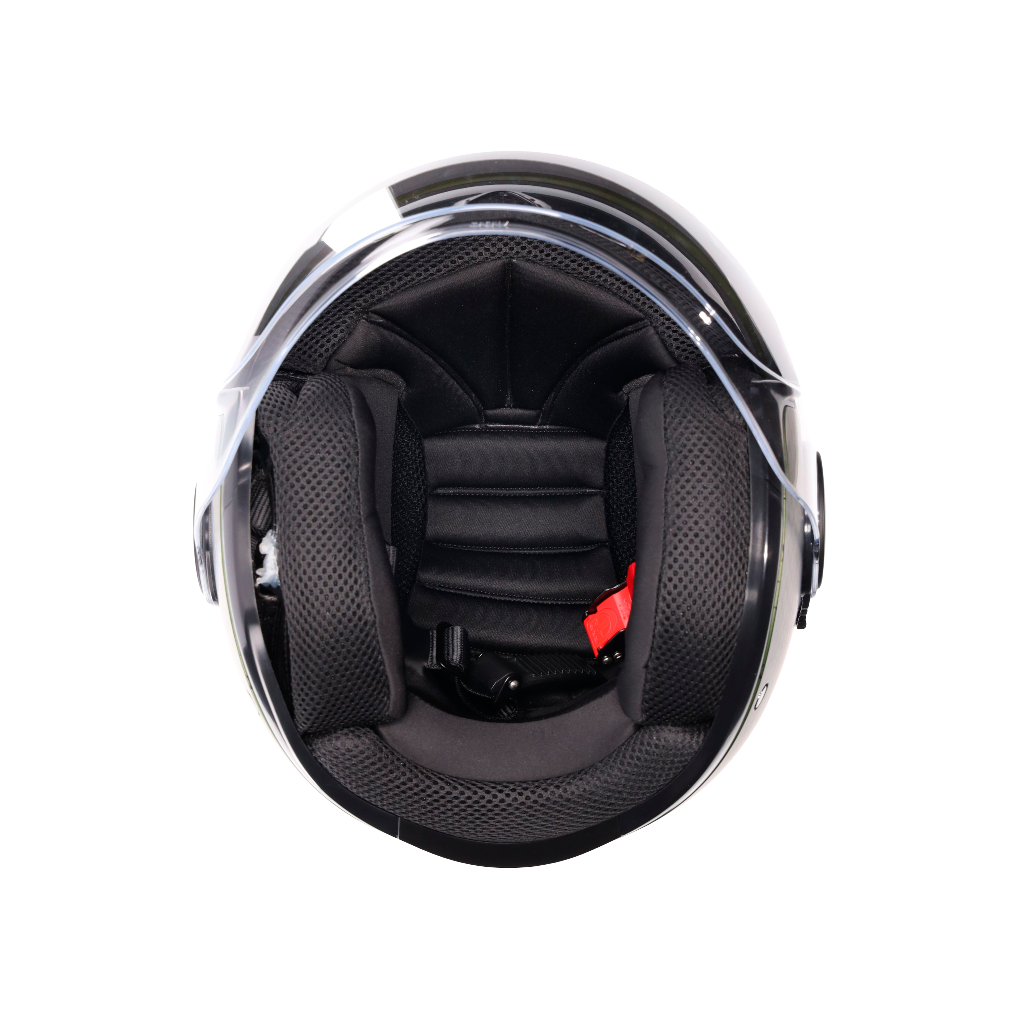ETERES ANDORA MATT GREEN/BLACK - MOTORBIKE OPEN FACE HELMET E2206 -  - 8