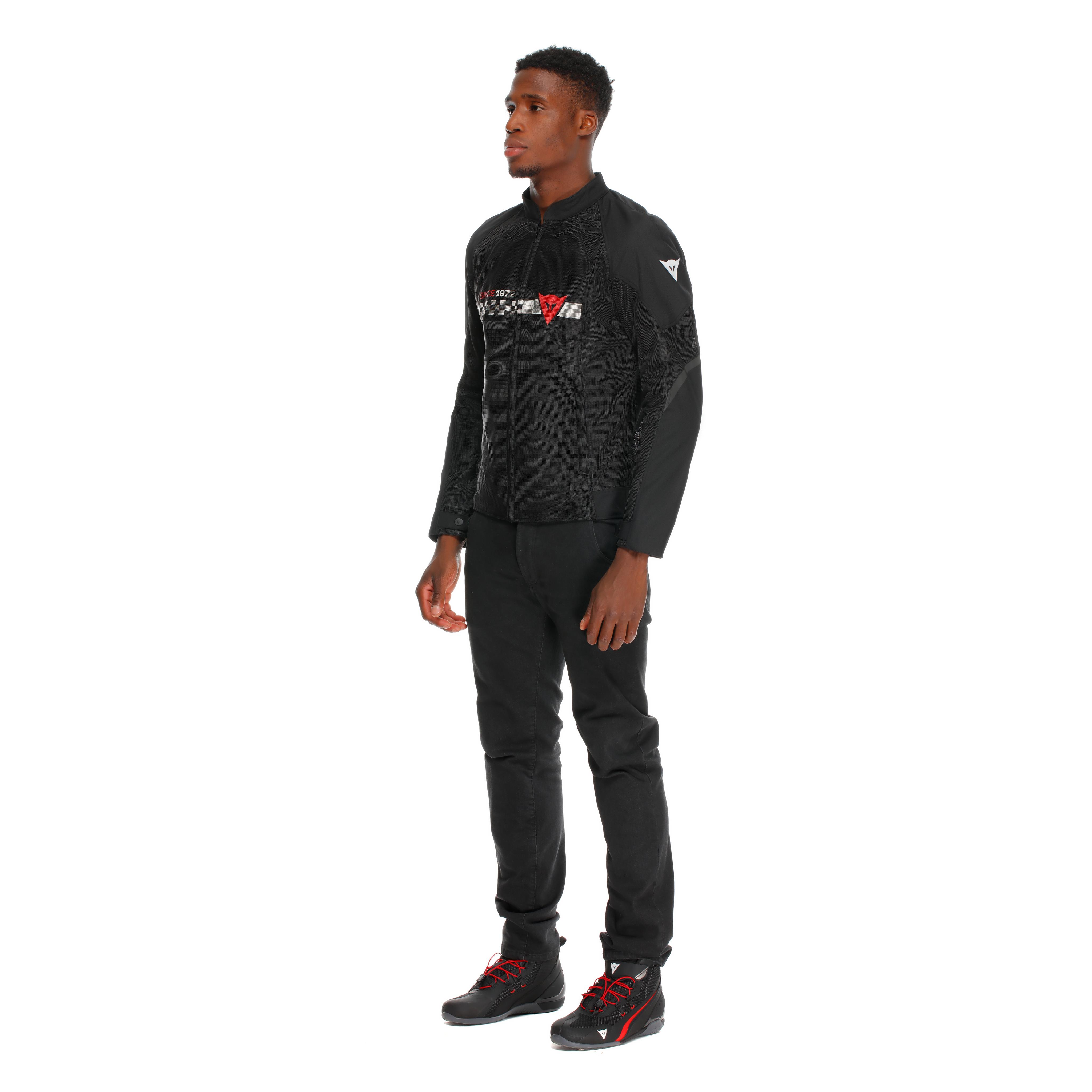 HEROSPHERE AIR TEX - GIACCA MOTO IN TESSUTO UOMO - BLACK/WHITE STRIPES/RED - 4