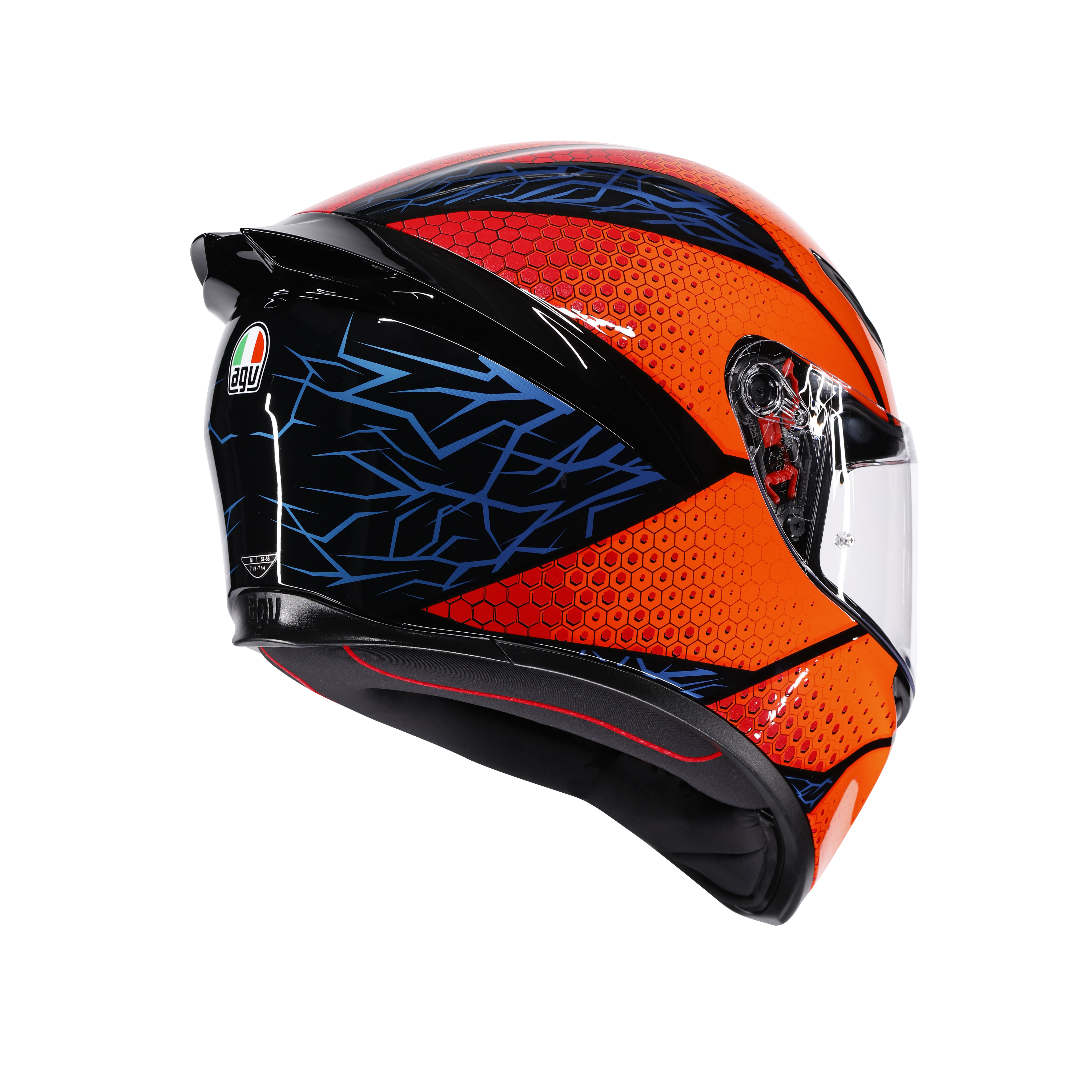 K1 S SPEEDARMOR BLACK/ORANGE/BLUE - MOTORBIKE FULL FACE HELMET DOT (E2206) -  - 4