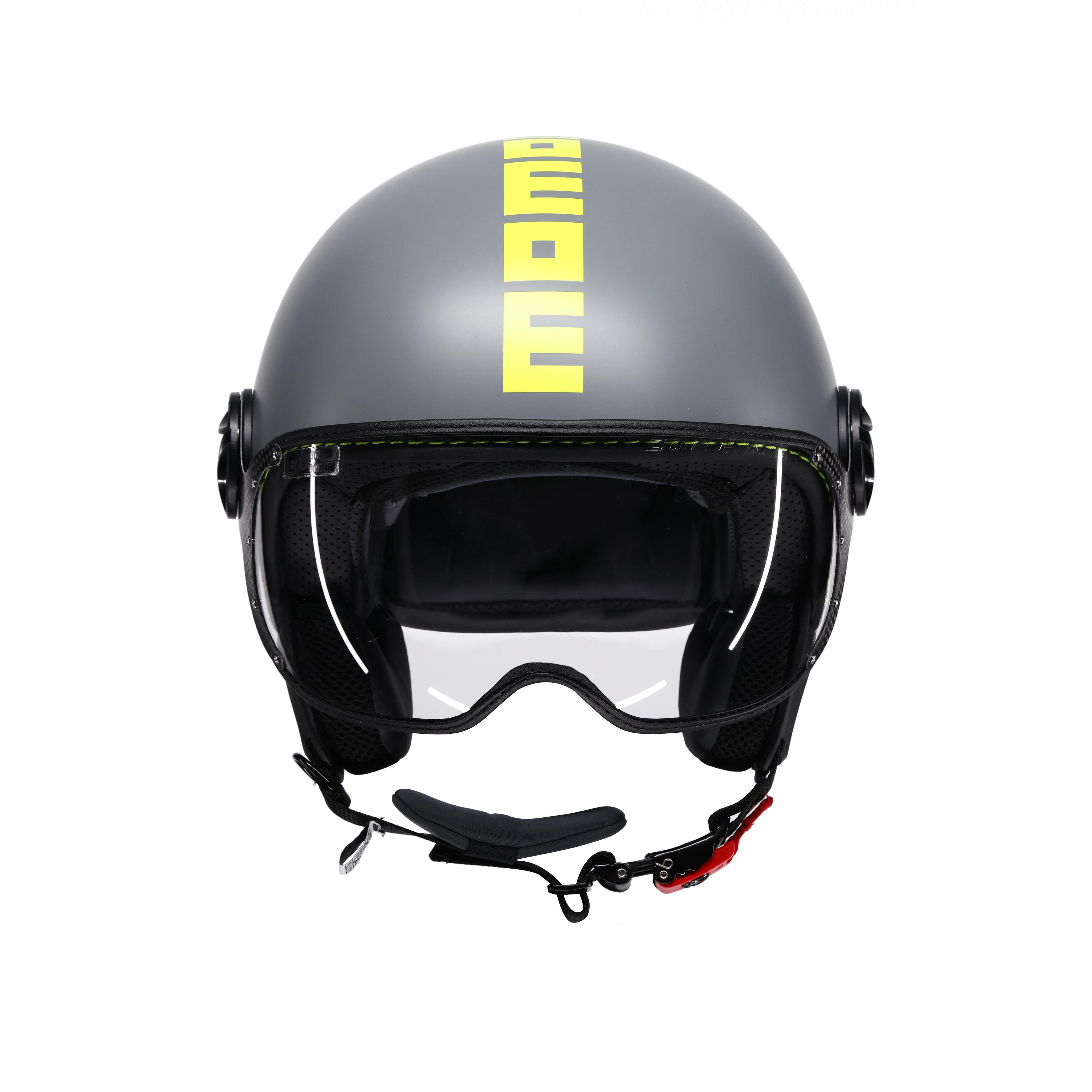 MOMODESIGN FGTR CLASSIC - JET-HELM MIT VISIER E2206 - FLUO MATT GREY/YELLOW FLUO -  - 2