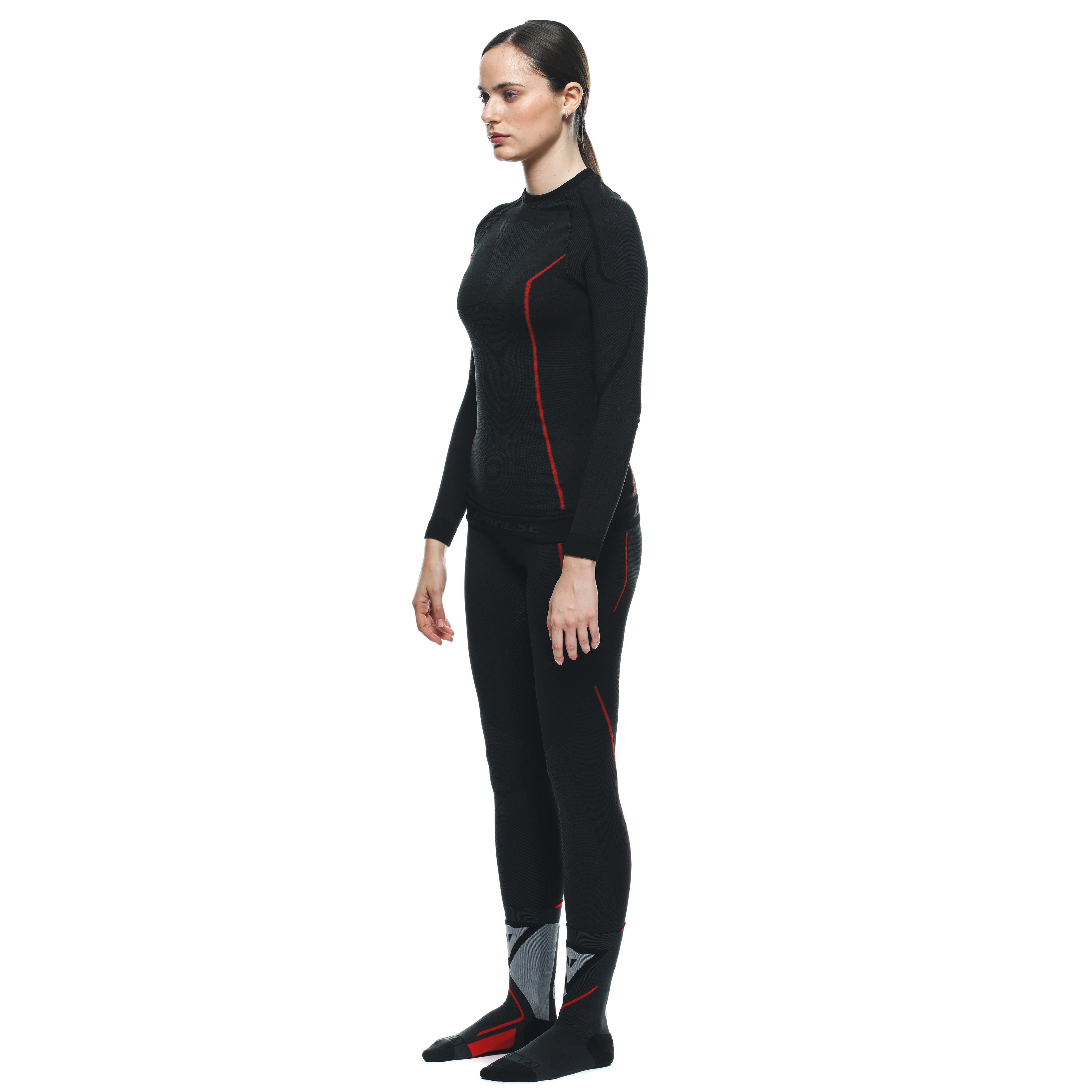 THERMAL MOTORCYCLE LONG SLEEVE SHIRT WOMEN - MID LAYER WINTER - BLACK/RED - 4