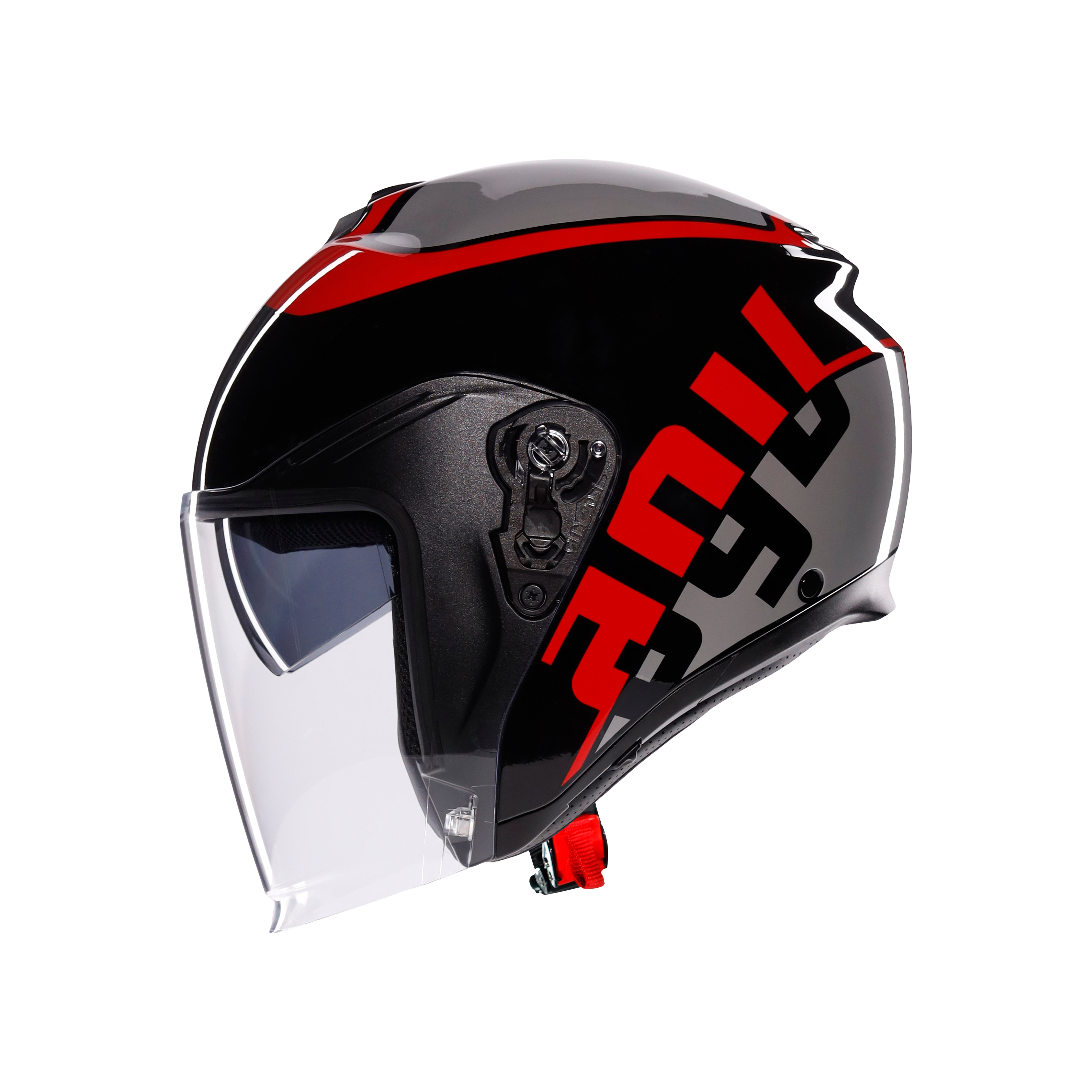 IRIDES CASQUE MOTO JET E2206 - VALENZA MATT GREY/BLACK/RED -  - 2