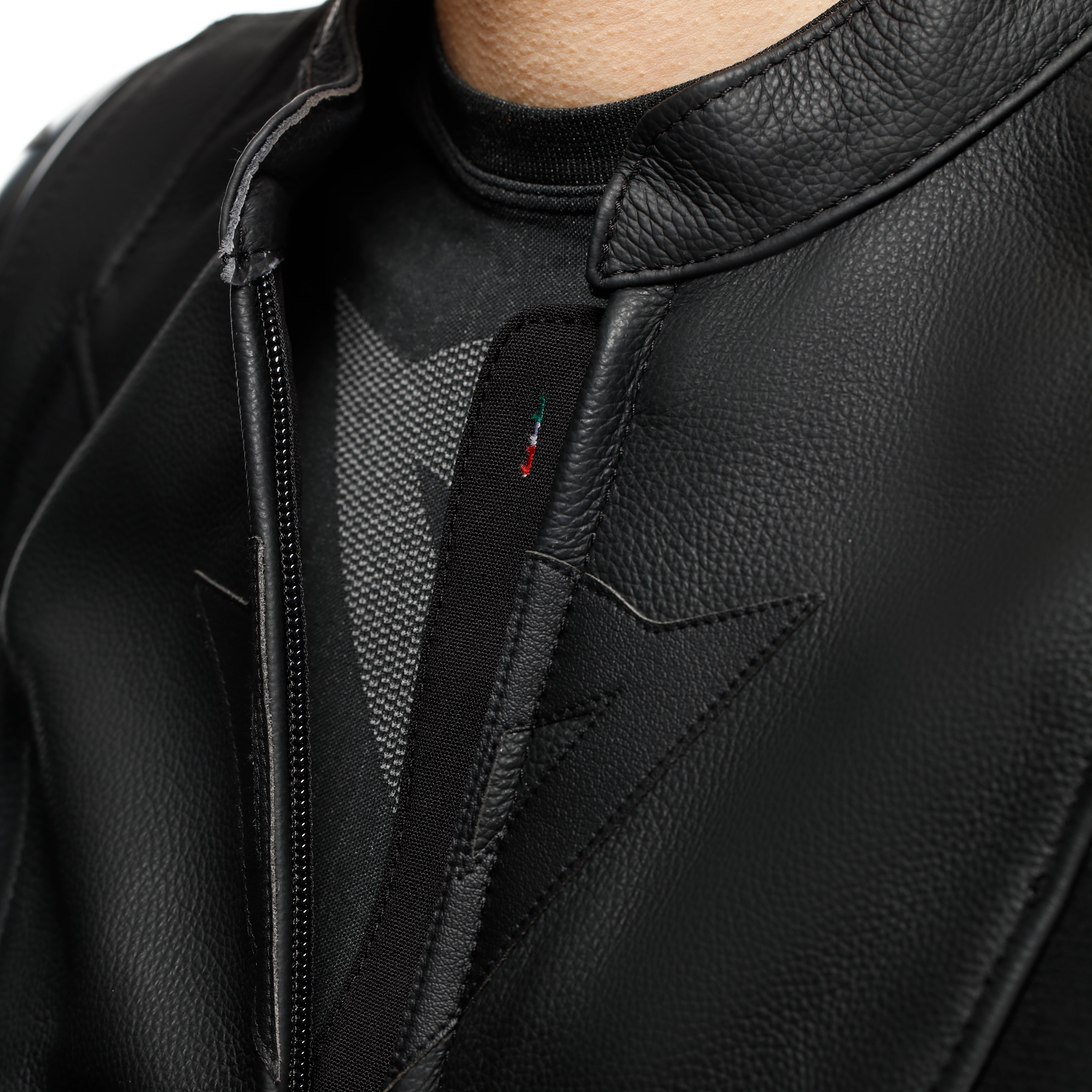IPERATTIVA - GIACCA MOTO IN PELLE E TESSUTO DONNA - BLACK/BLACK - 15