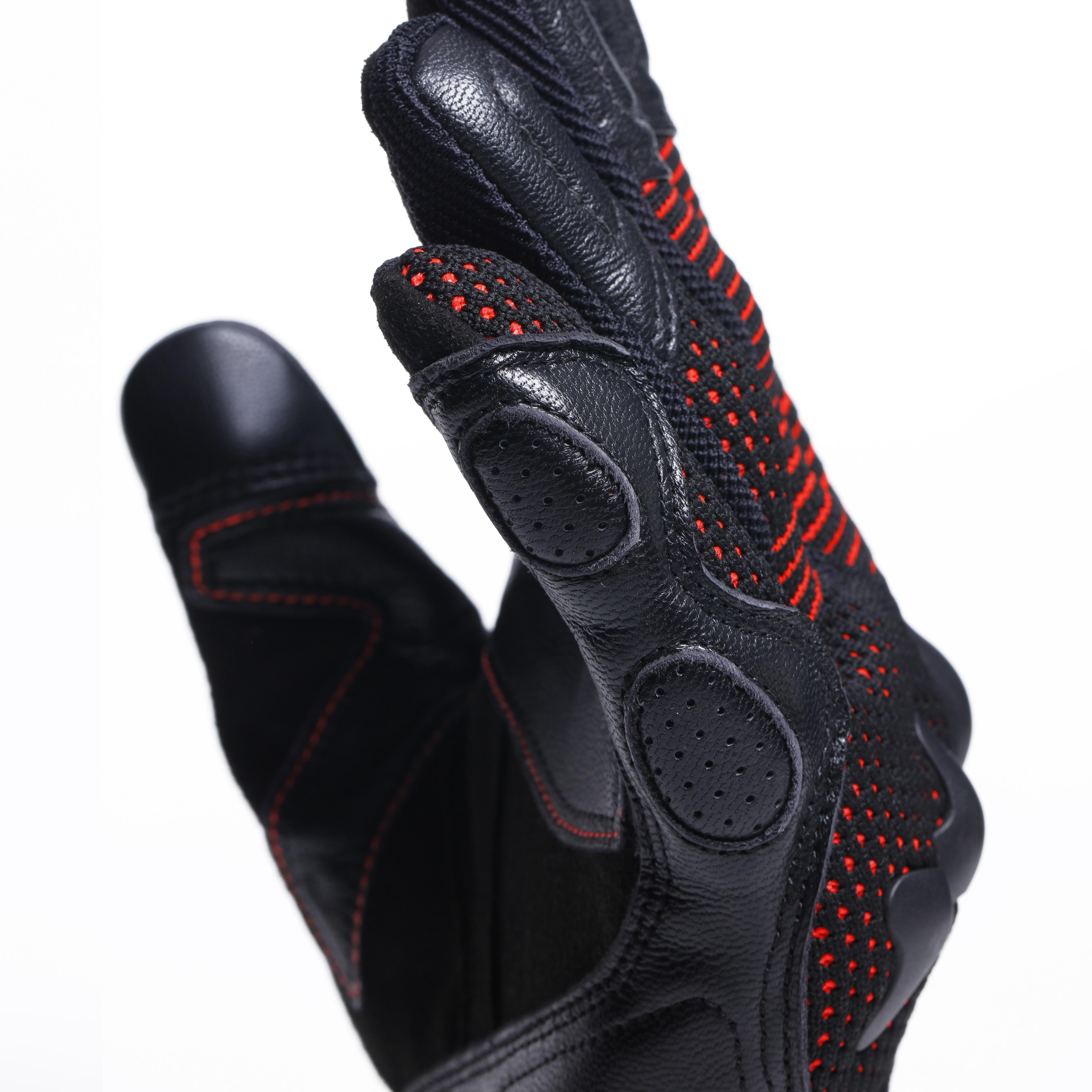 UNRULY ERGO-TEK - MEN'S MOTORCYCLE TEXTILE GLOVES - BLACK/FLUO-RED - 8