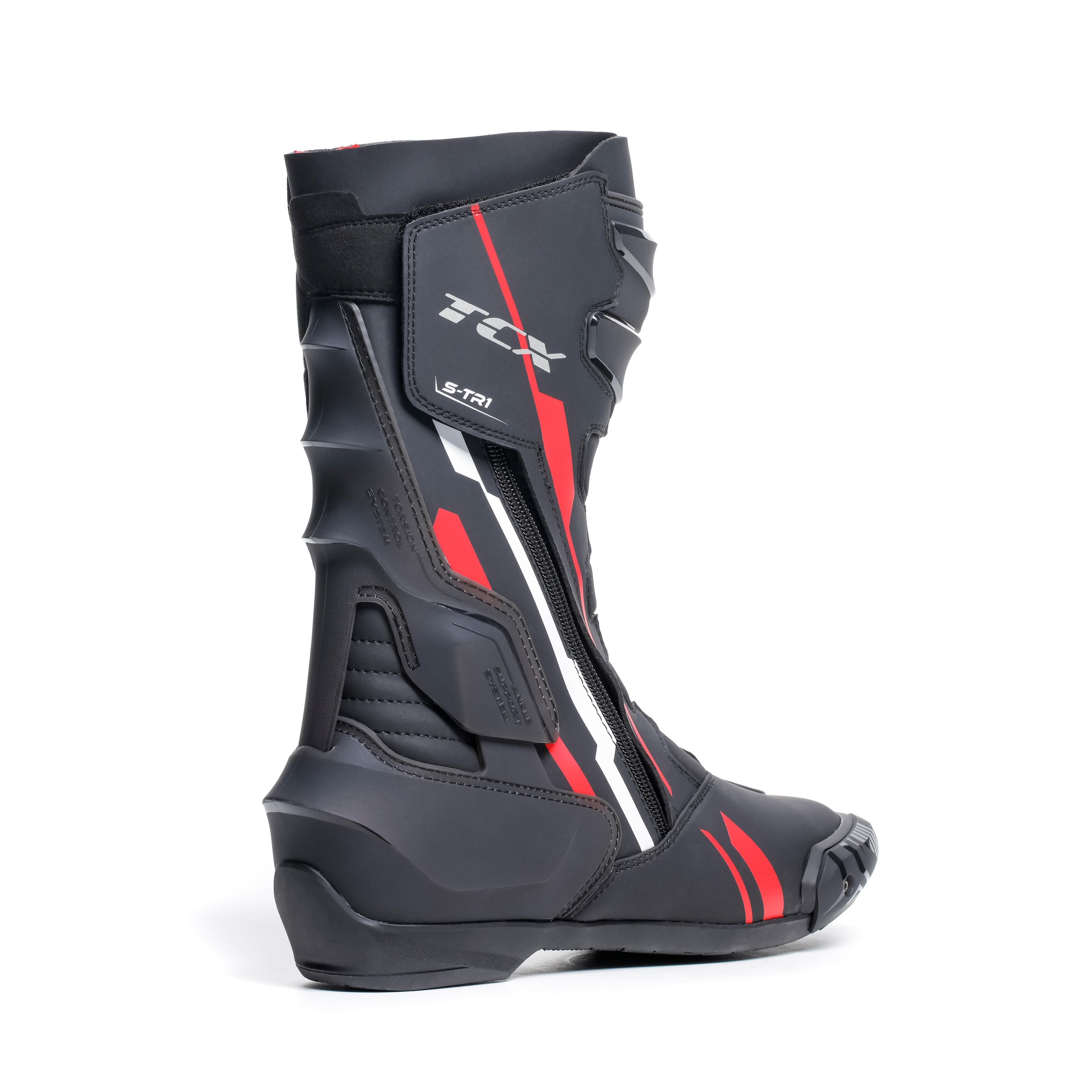S-TR1 MEN'S MOTORCYCLE BOOTS - BLACK/RED/WHITE -  - 16