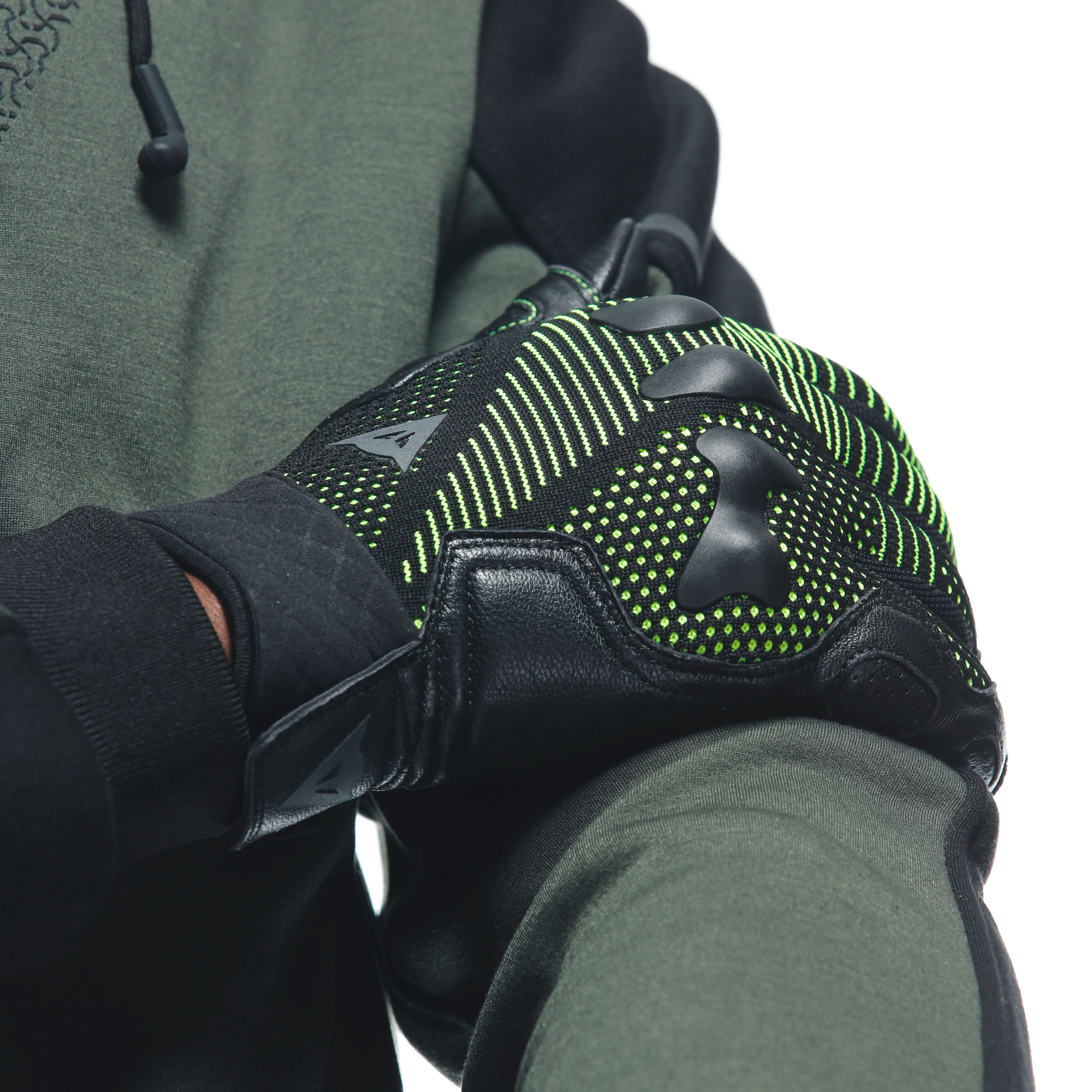 UNRULY ERGO-TEK - MEN'S MOTORCYCLE TEXTILE GLOVES - ANTHRACITE/ACID-GREEN - 6