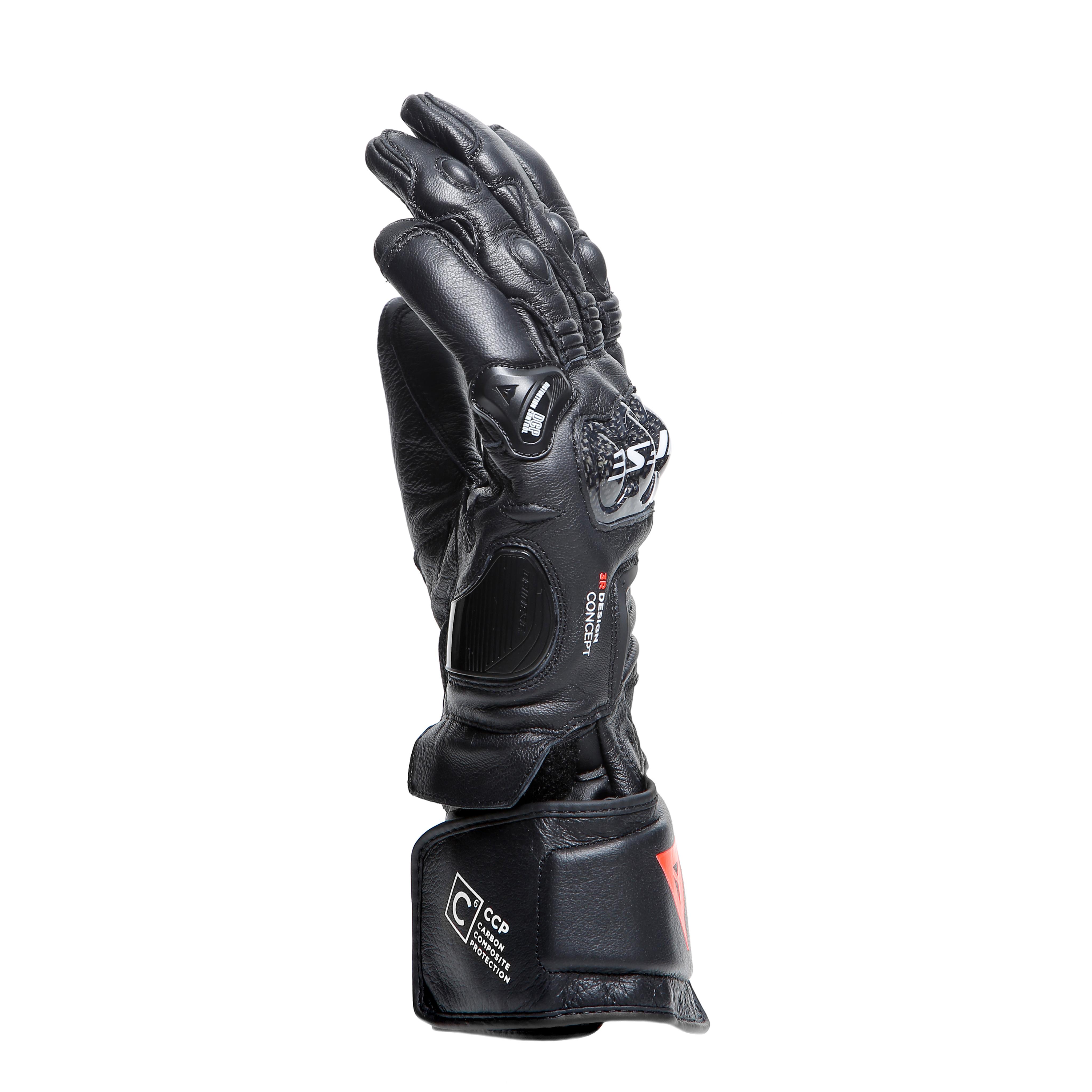 CARBON 4 - MEN'S MOTORCYCLE LONG LEATHER GLOVES - BLACK/BLACK/BLACK - 4
