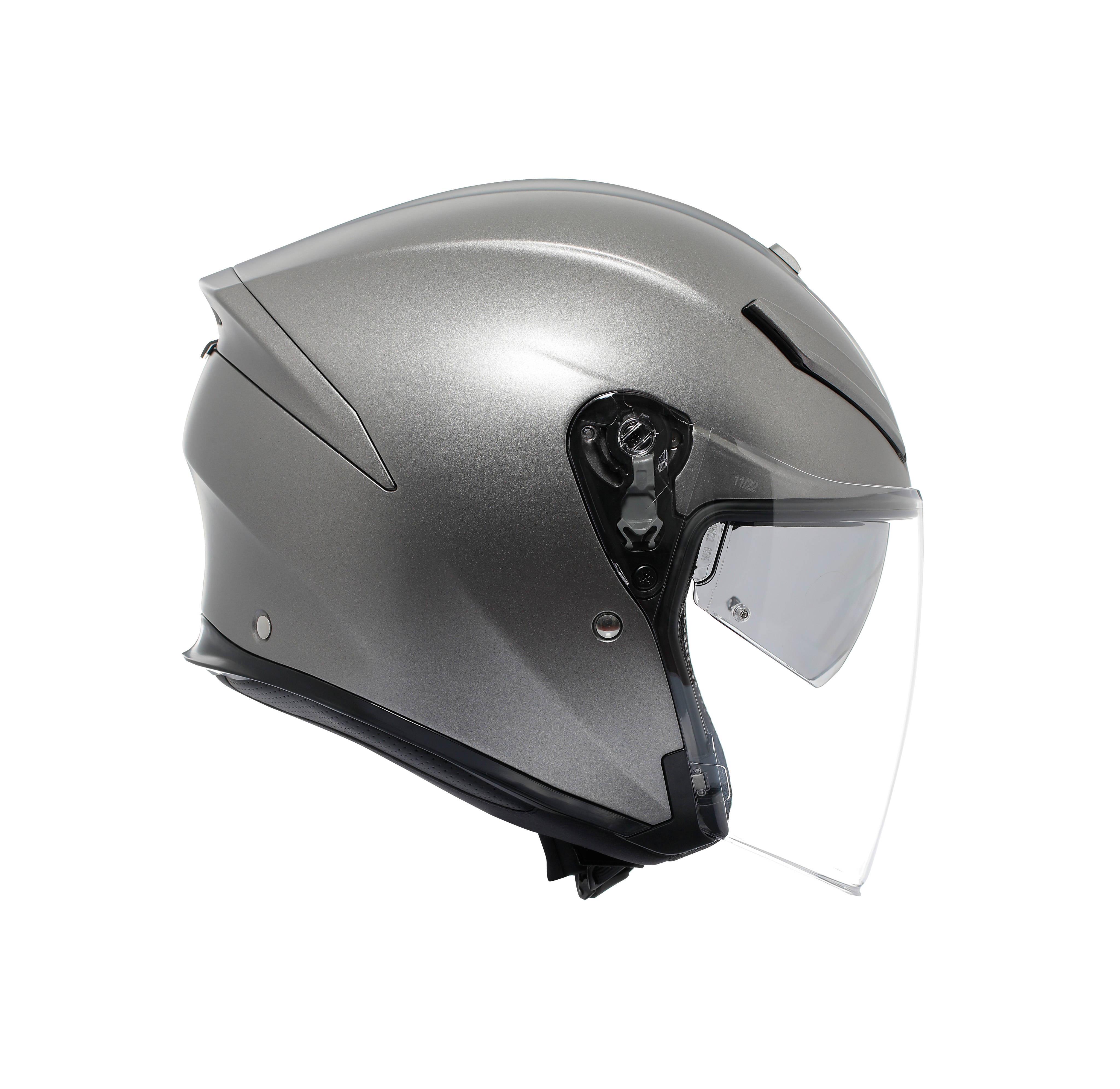 K5 JET EVO MONO MATT LUNA GREY - MOTORBIKE OPEN FACE HELMET E2206 -  - 3