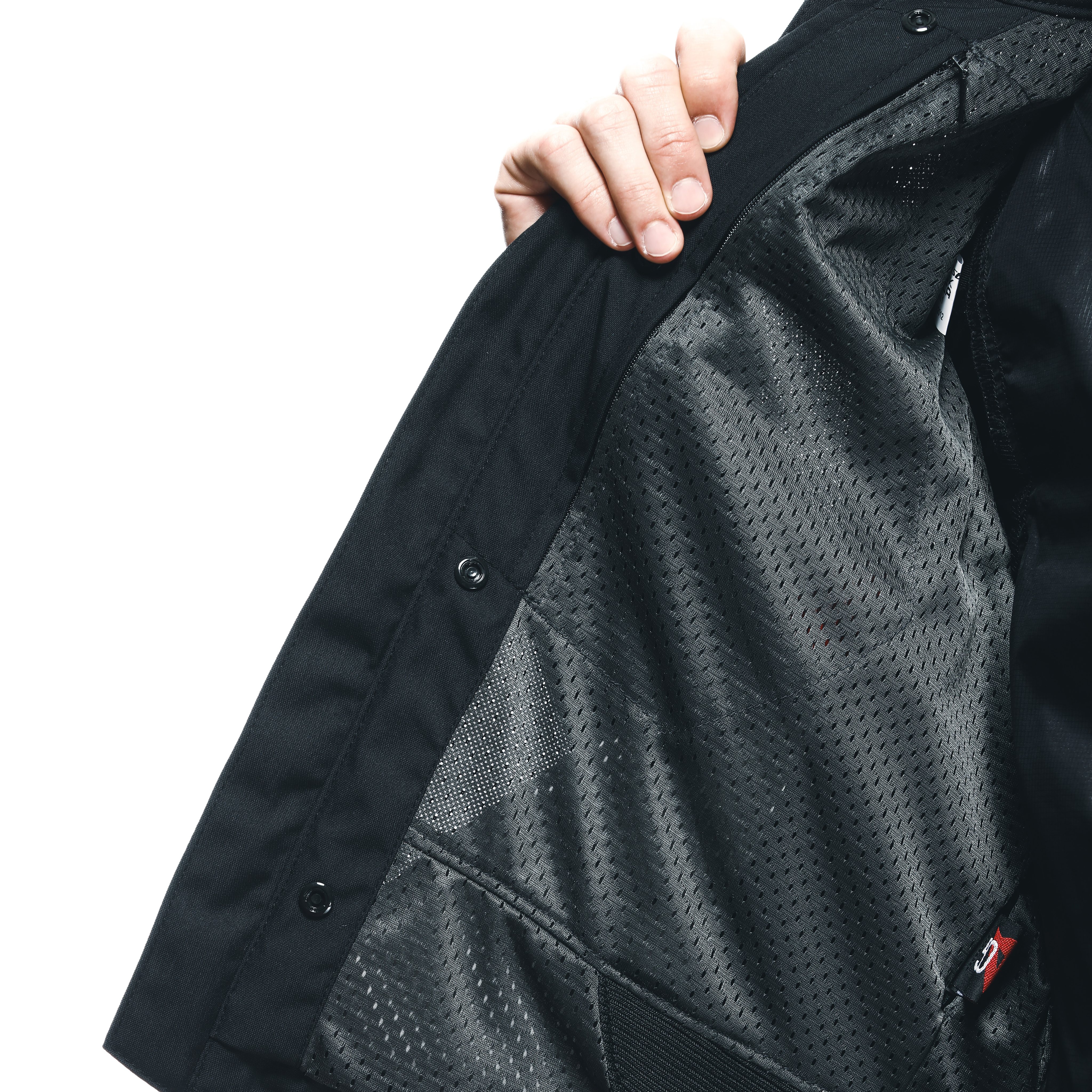 AIR FRAME 3 TEX - MEN'S SUMMER MOTORCYCLE JACKET IN FABRIC - BLACK/BLACK/RED-FLUO - 15
