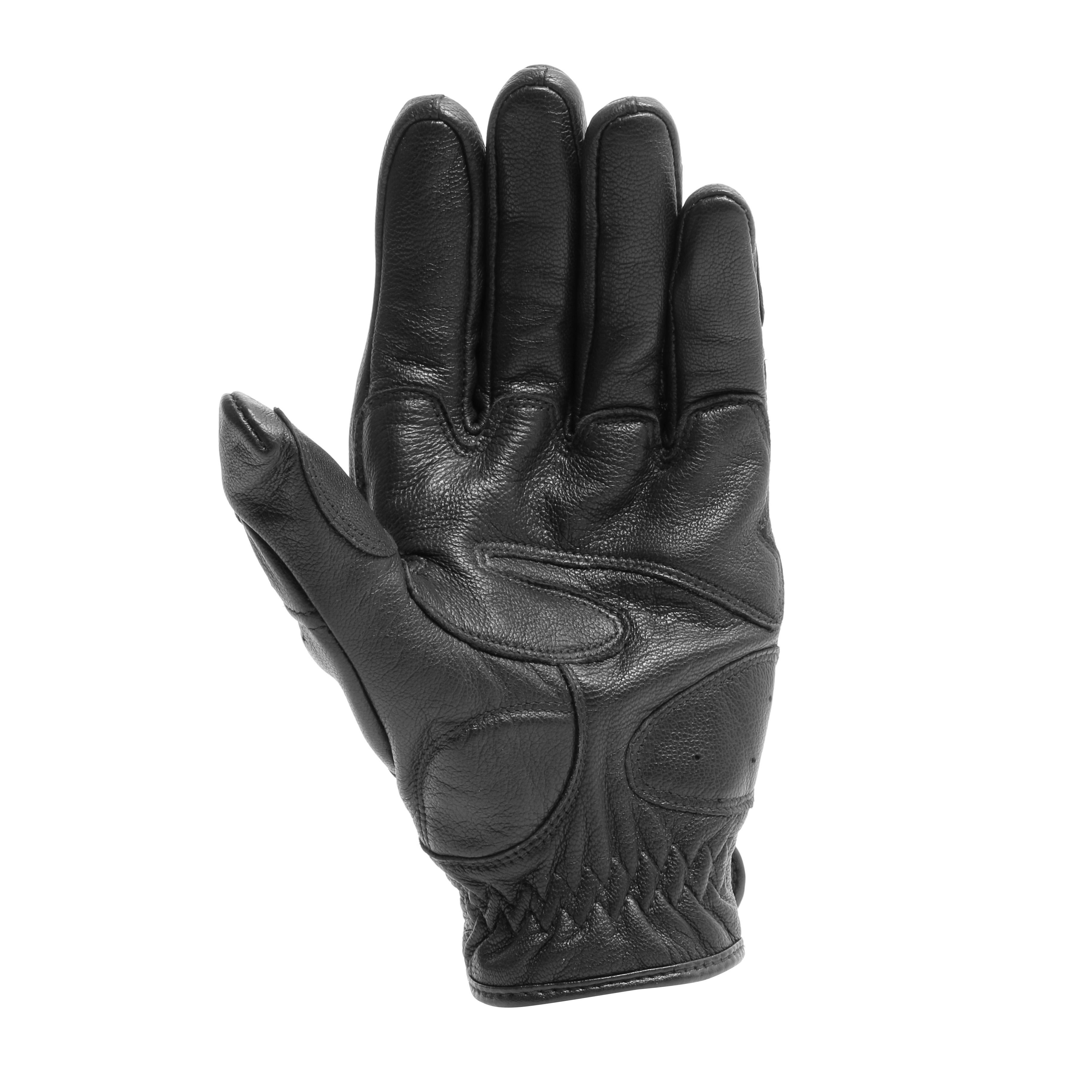 BLACKJACK - UNISEX MOTORCYCLE LEATHER GLOVES - BLACK/BLACK/BLACK - 3