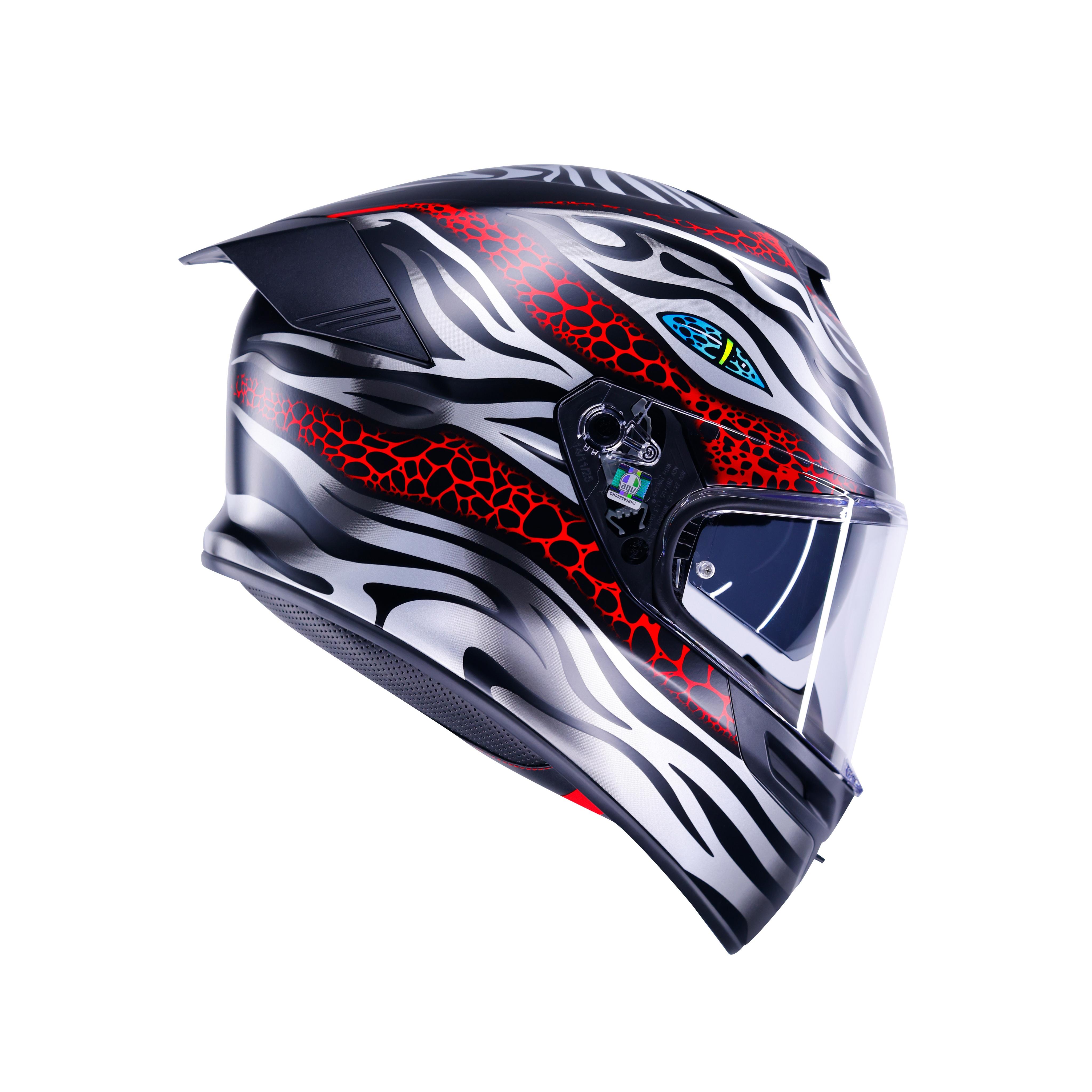 K5 VIVERNA MATT BLACK/GREY/RED - FULL-FACE MOTORCYCLE HELMET E2206 -  - 1