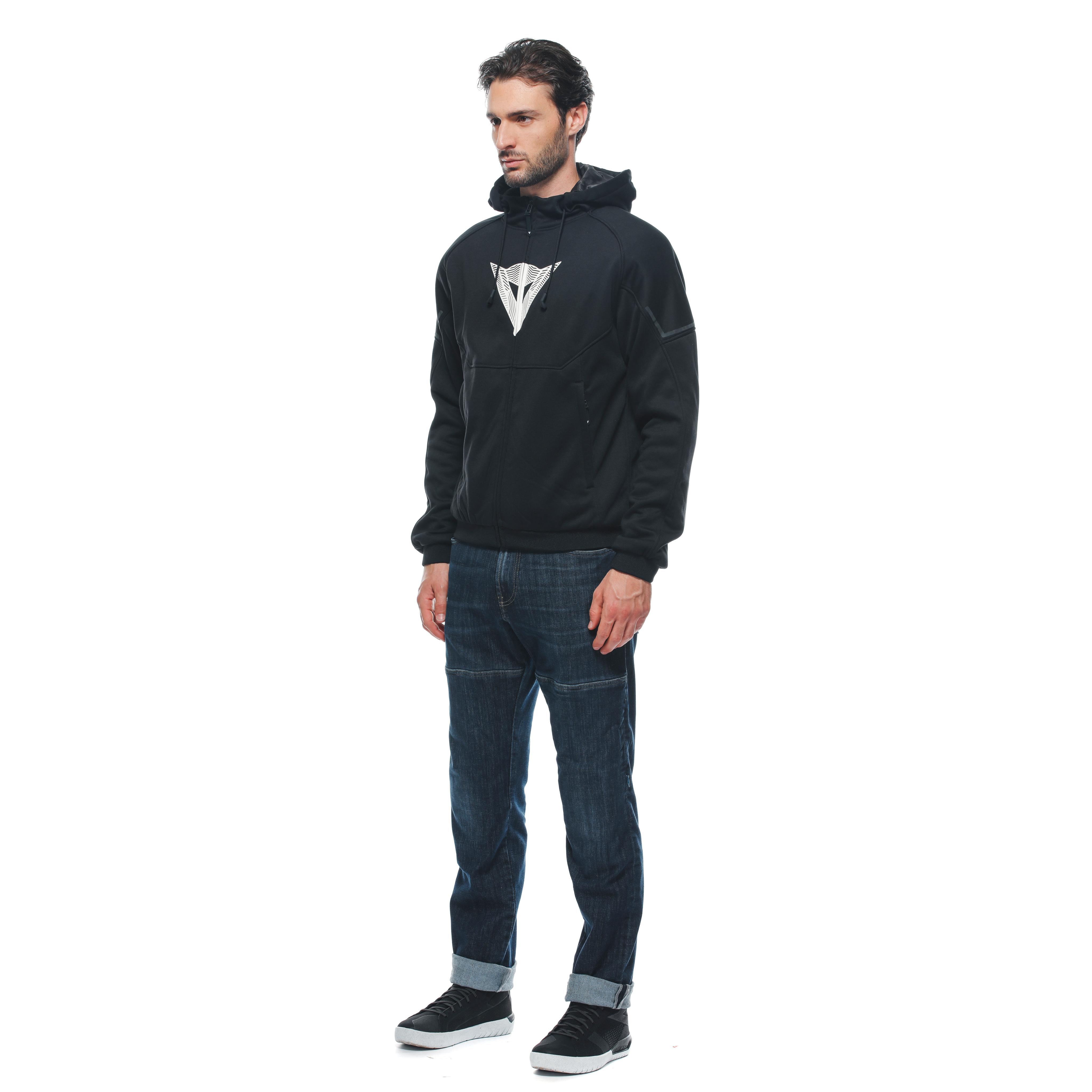 DAEMON-X SAFETY HOODIE - GIACCA MOTO IN TESSUTO UOMO - BLACK/BLACK/WHITE - 4