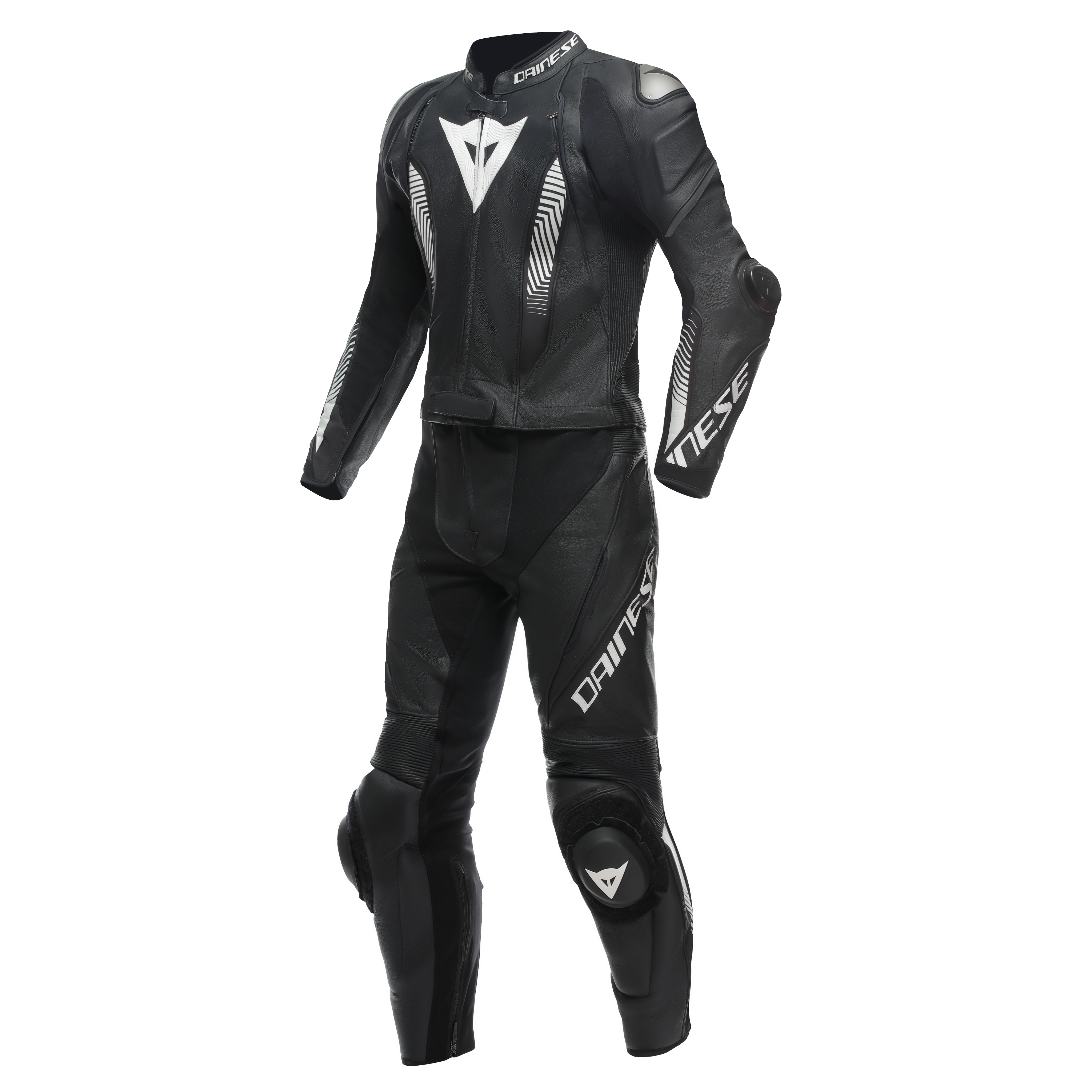 LAGUNA SECA 5 2PCS LEATHER SUIT - BLACK/BLACK/WHITE - 1