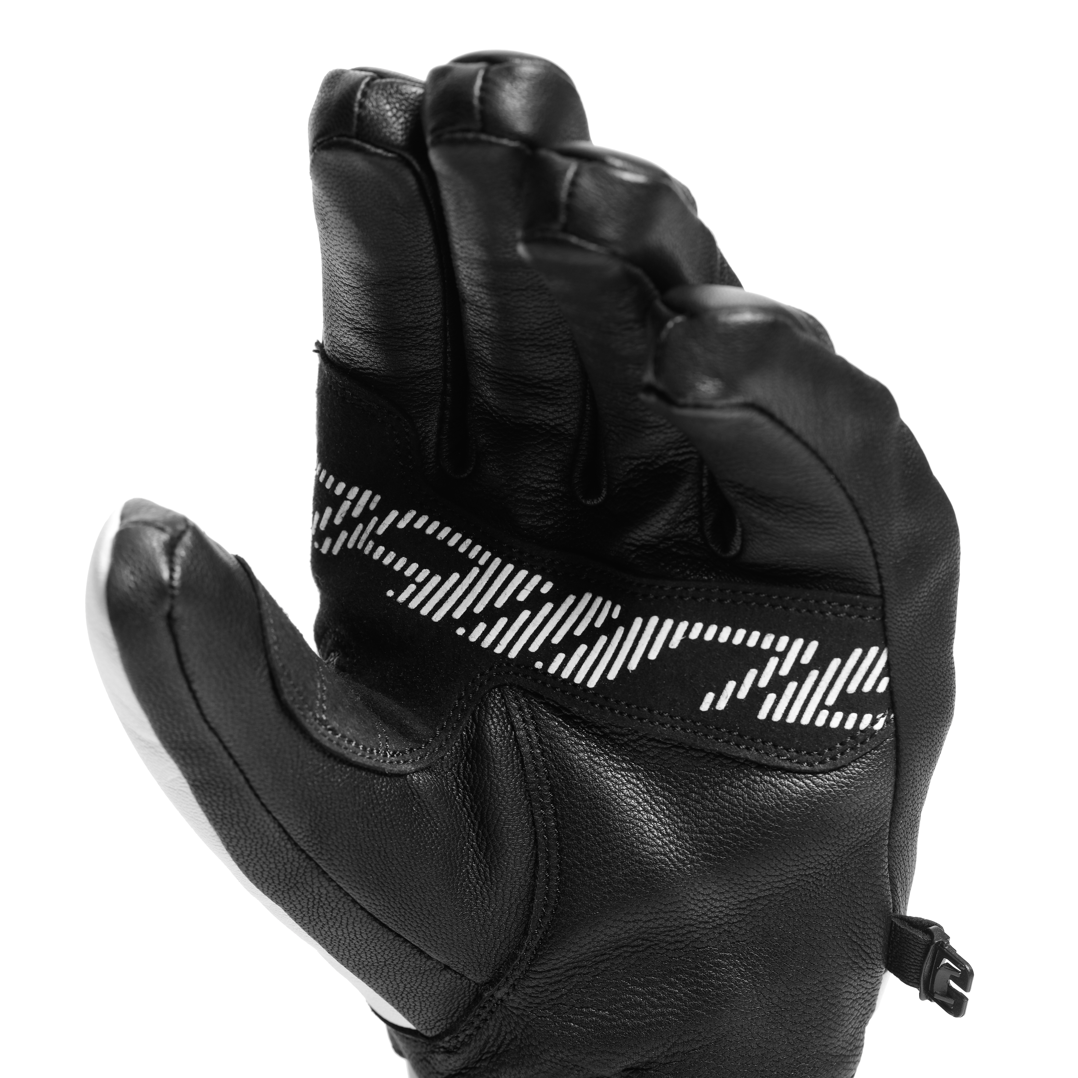 LEATHER GLOVES - UNISEX LEATHER SKI GLOVES | STRETCH-LIMO/WHITE