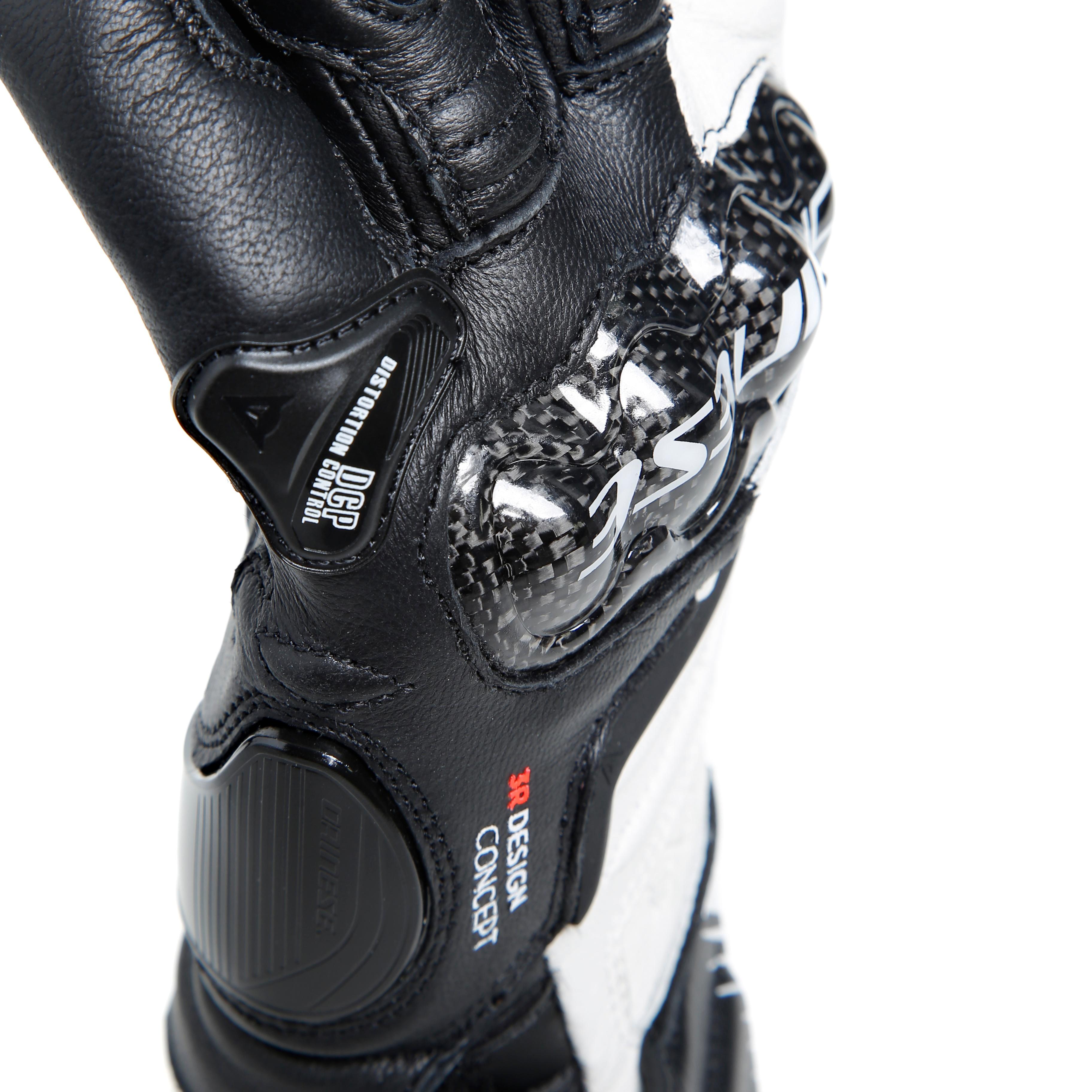 CARBON 4 - GUANTI MOTO LUNGHI IN PELLE DONNA - BLACK/WHITE/FLUO-RED - 14