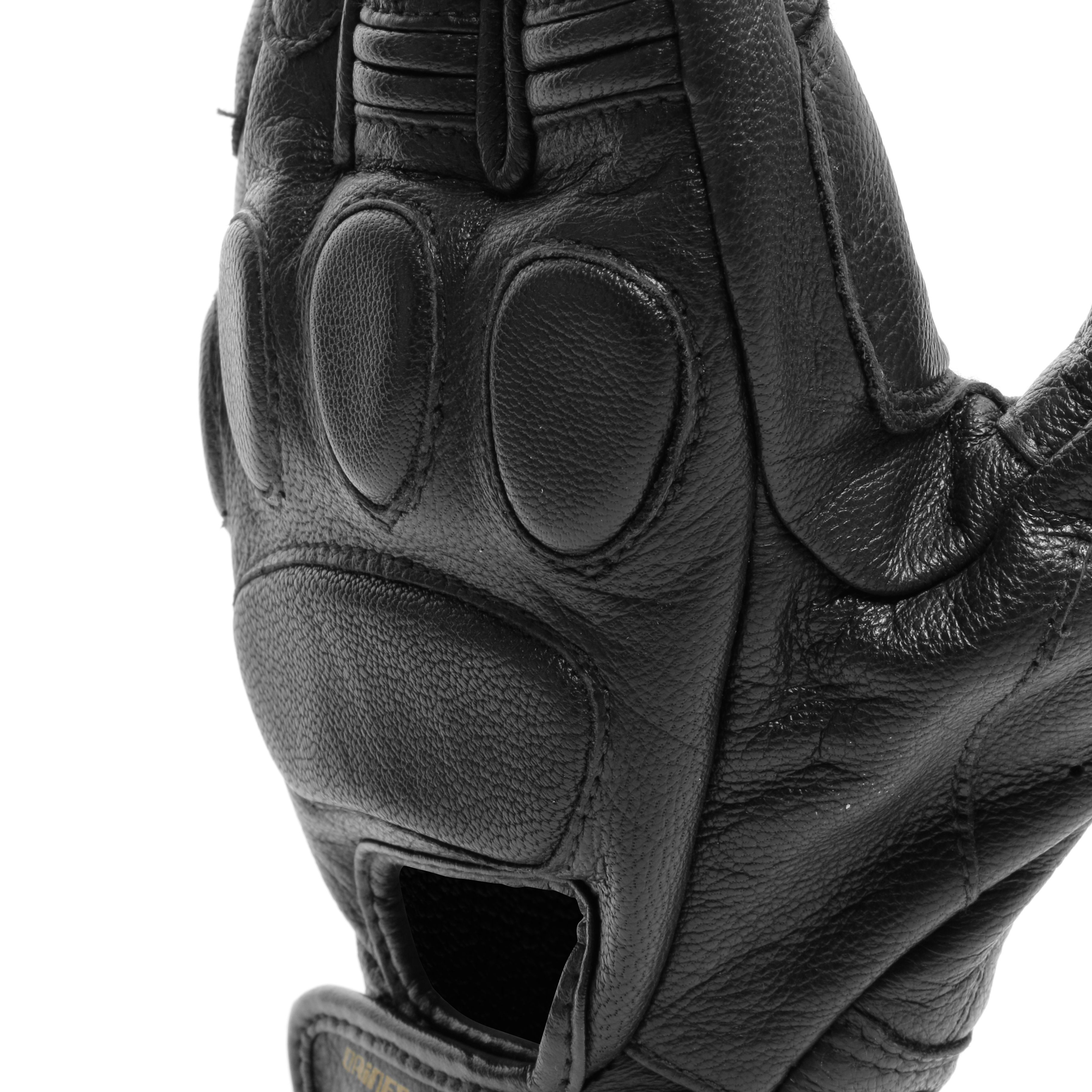 BLACKJACK - UNISEX MOTORCYCLE LEATHER GLOVES - BLACK/BLACK/BLACK - 9