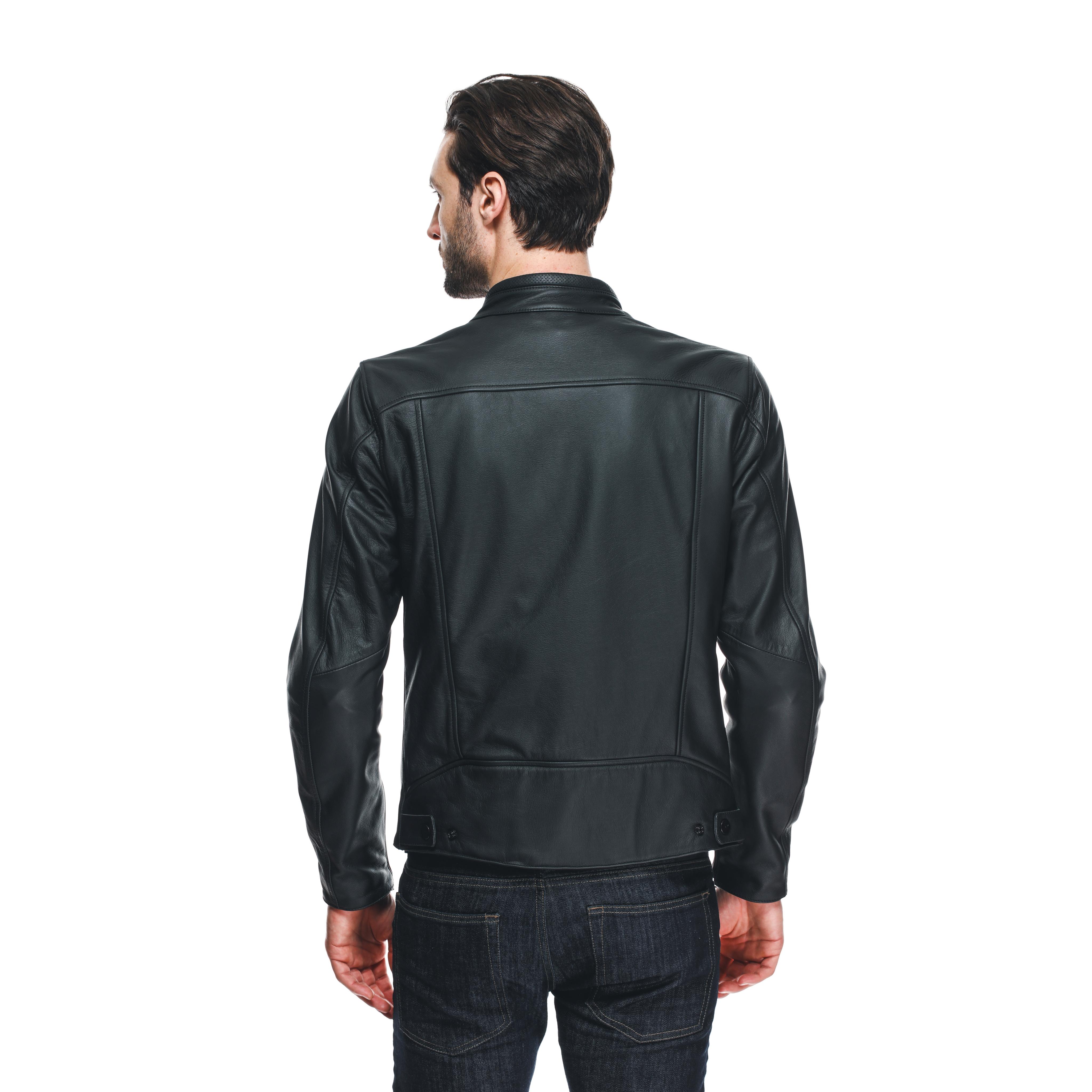 FULCRO - MEN'S MOTORCYCLE LEATHER JACKET - BLACK - 7