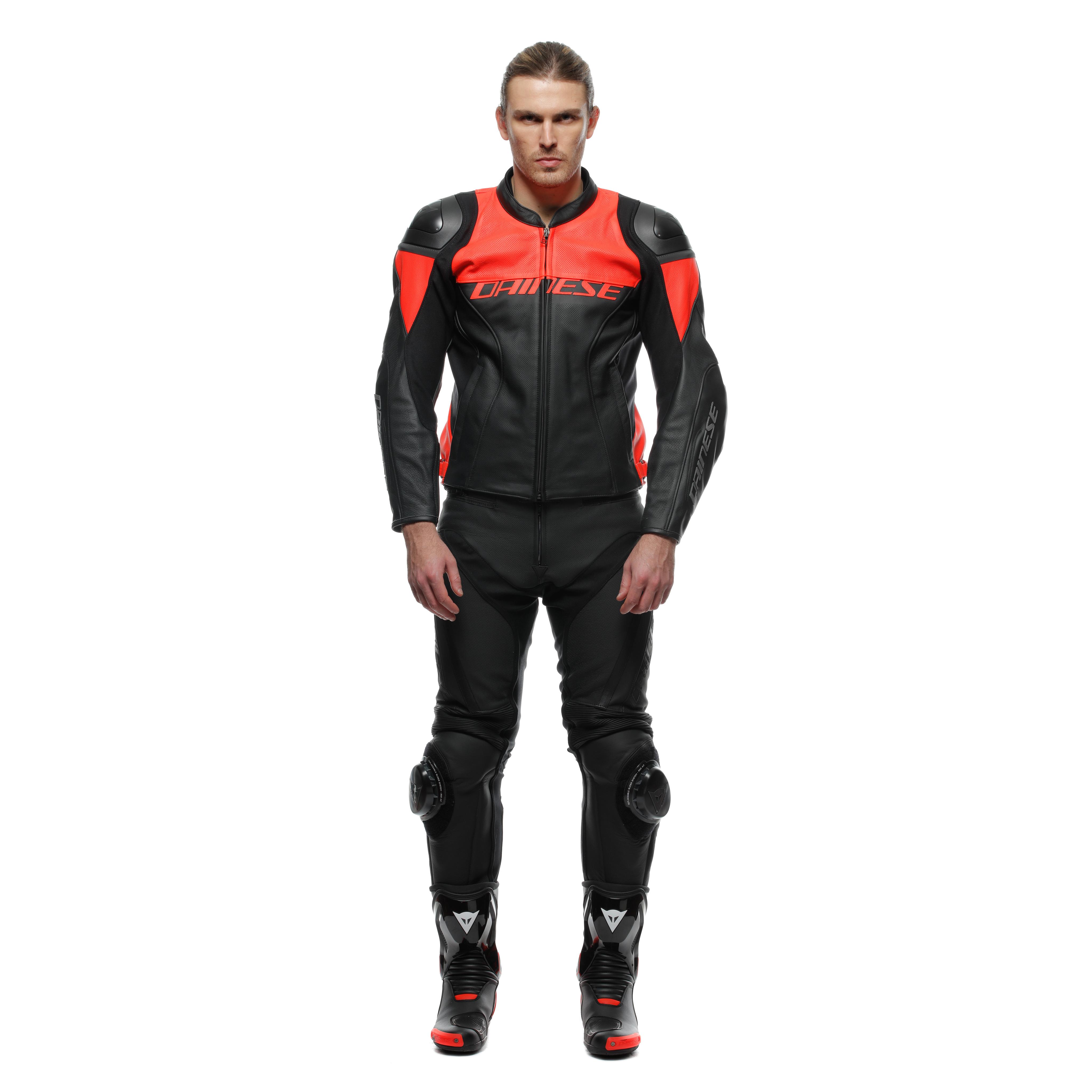 DELTA 4 - MEN LEATHER MOTORCYCLE PANTS PERF. SHORT/TALL FIT - BLACK/BLACK - 3