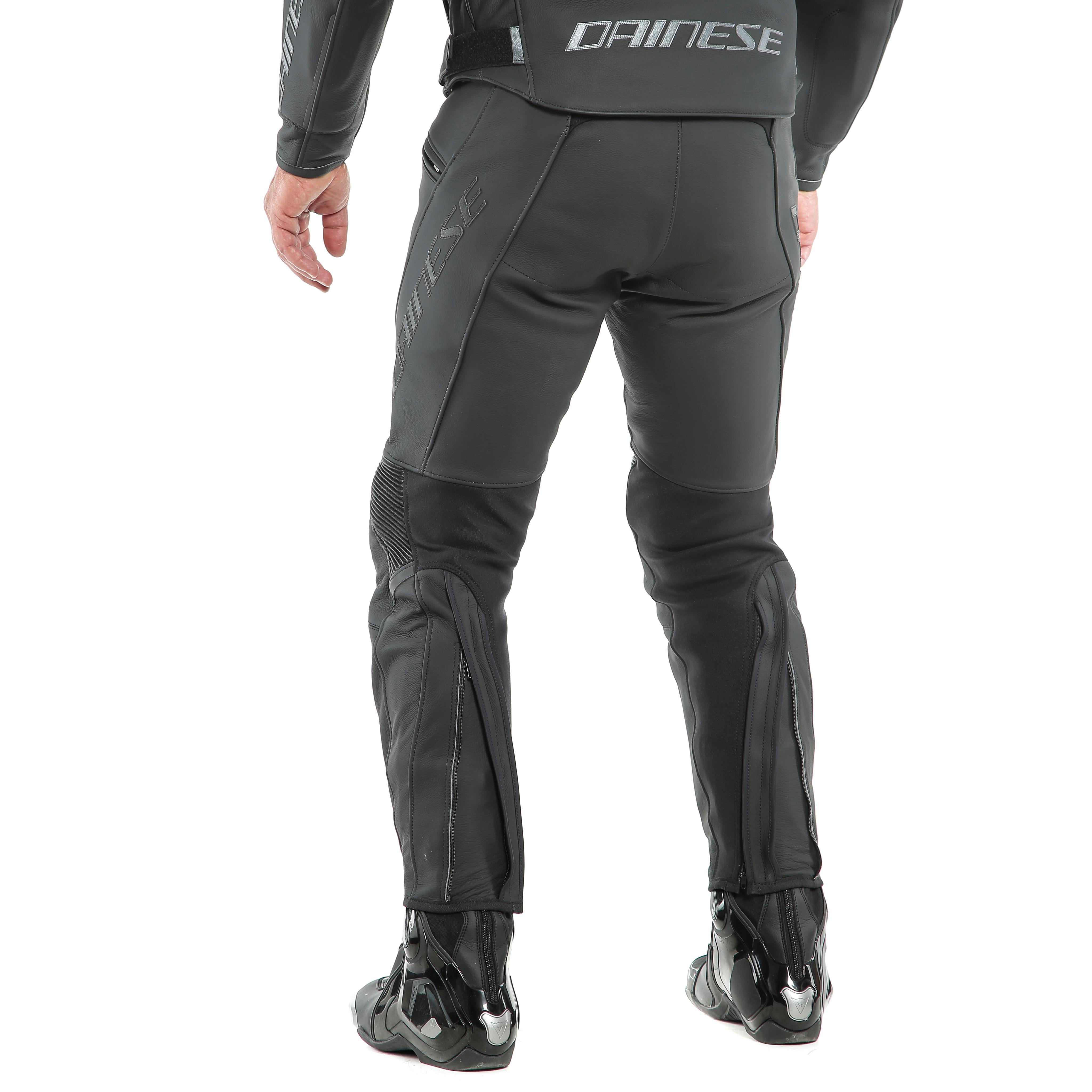 PONY 3 S/T LEATHER PANTS - BLACK-MATT - 5