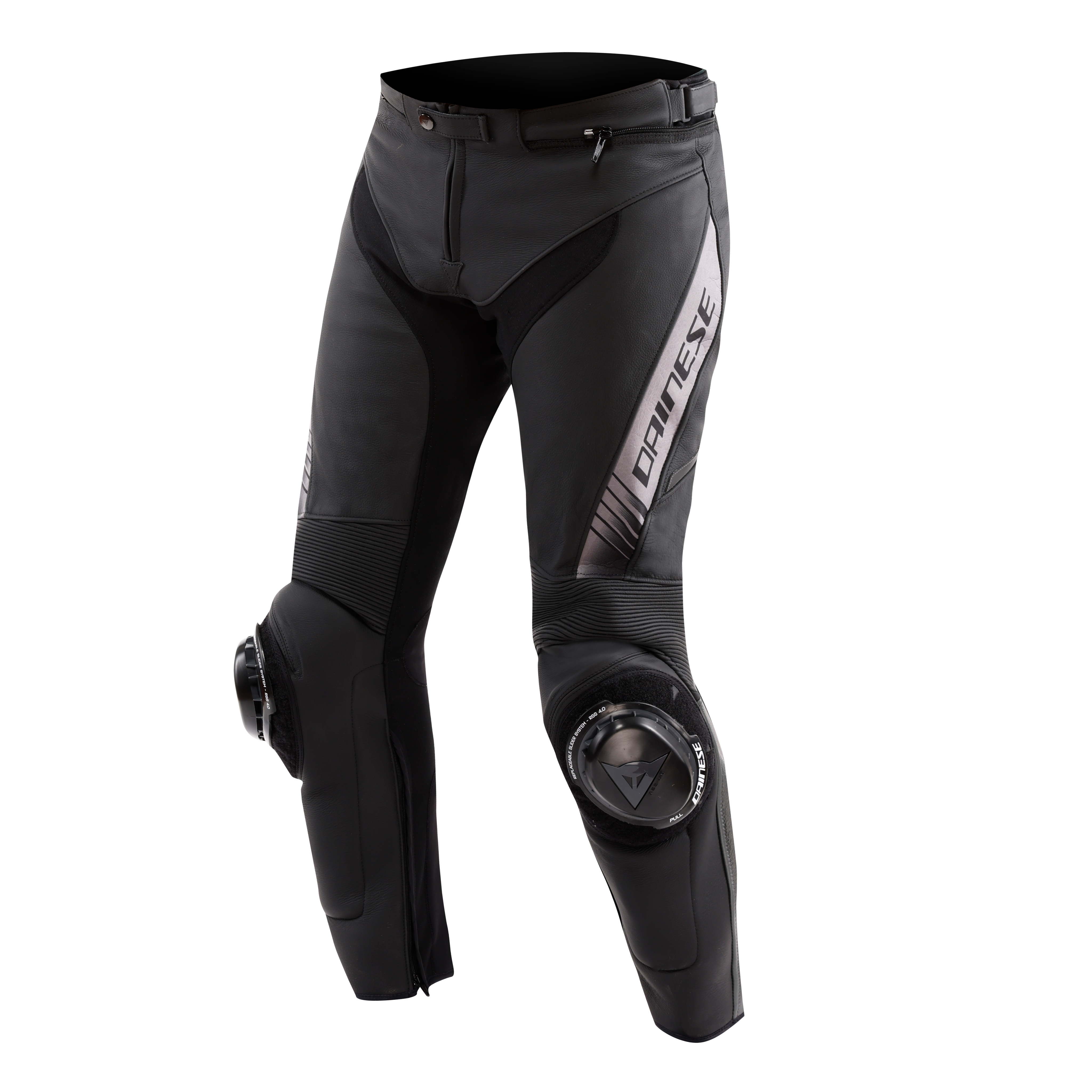 SUPER SPEED - LEATHER MOTORCYCLE PANTS MEN - BLACK/ANTHRACITE - 1