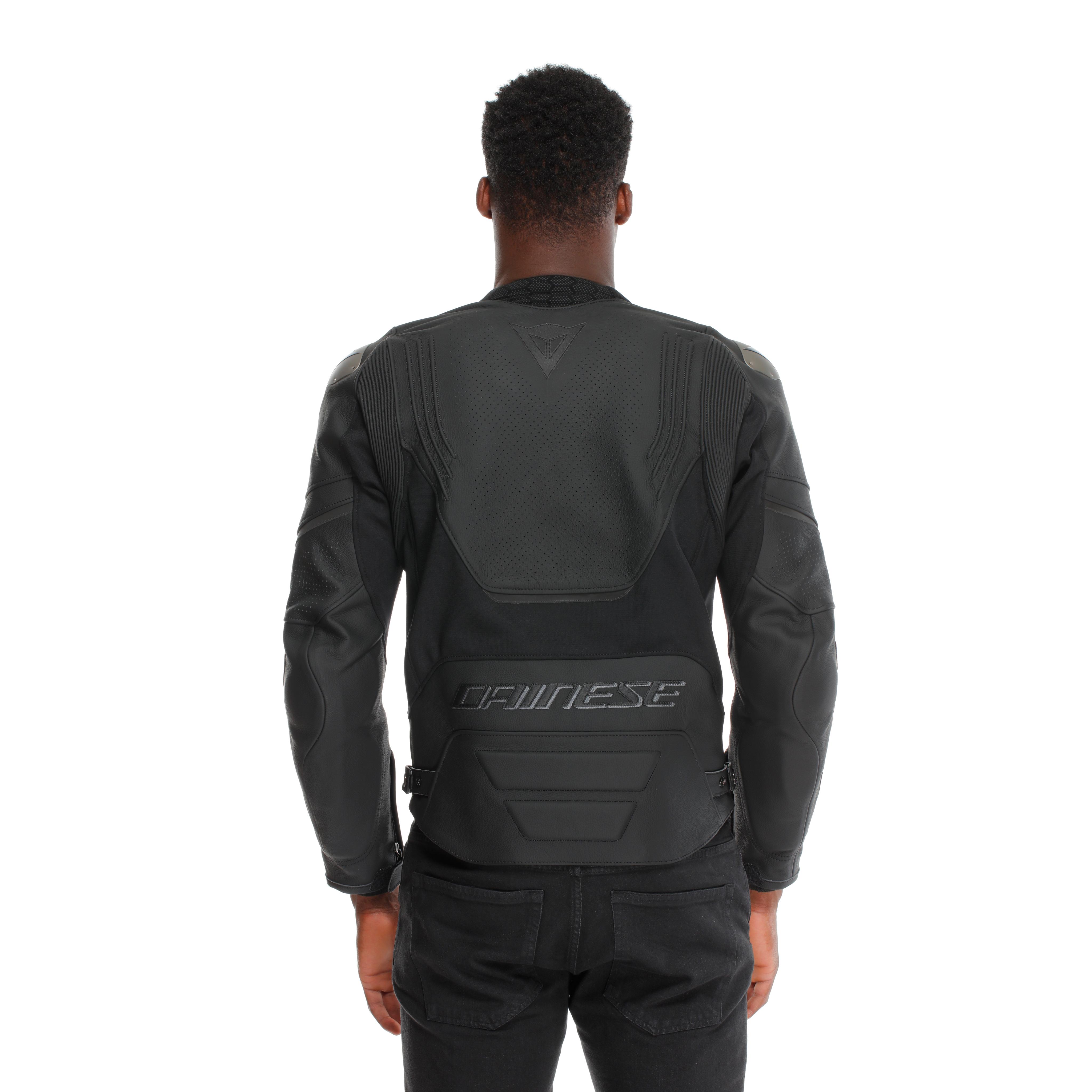 RACING 5 &ndash; PERFORIERTE LEDER-MOTORRADJACKE HERREN - BLACK/BLACK/BLACK - 5