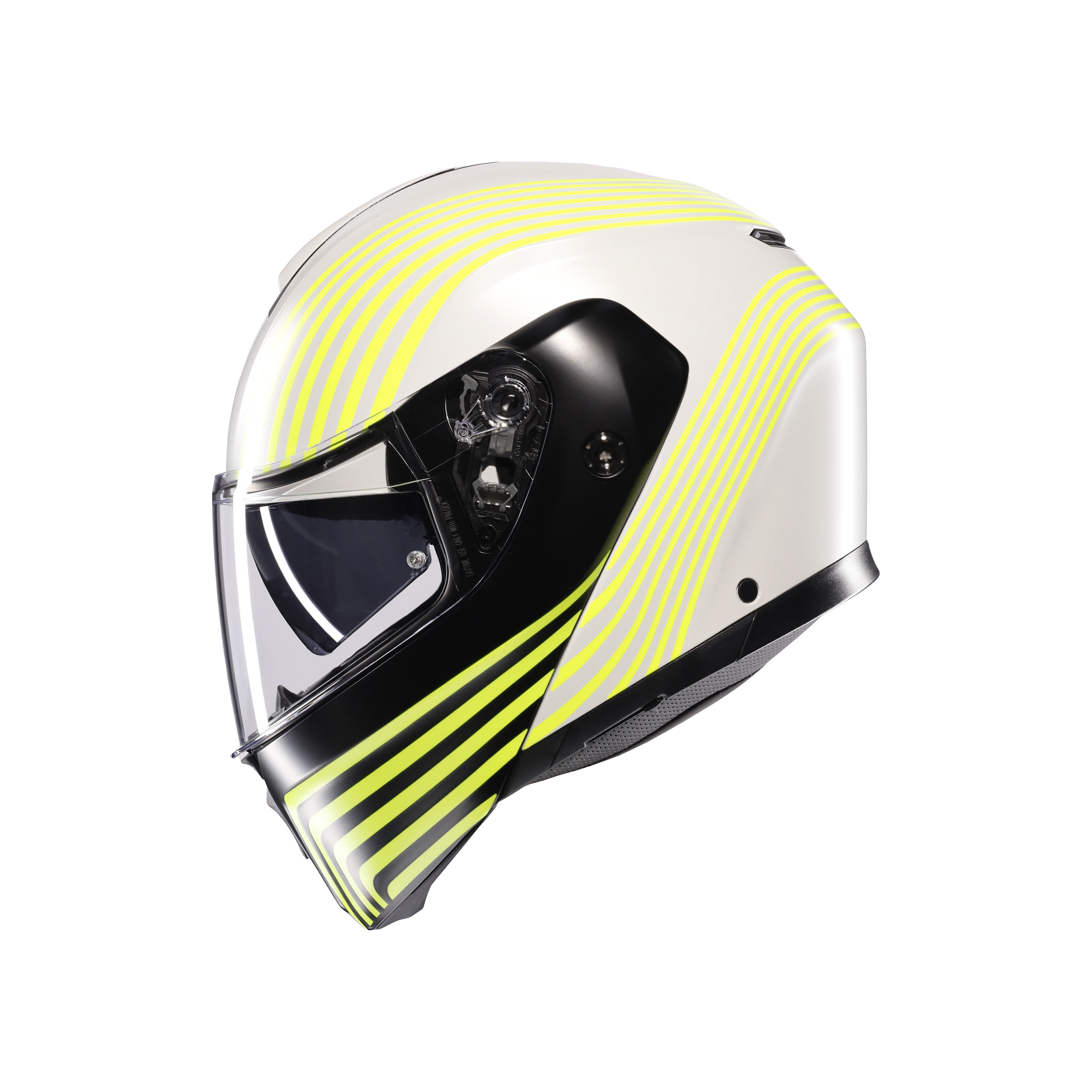 STREETMODULAR ISEO MATT WHITE/BLACK/YEL FLUO - MOTORBIKE FLIP UP HELMET DOT(E2206) -  - 2