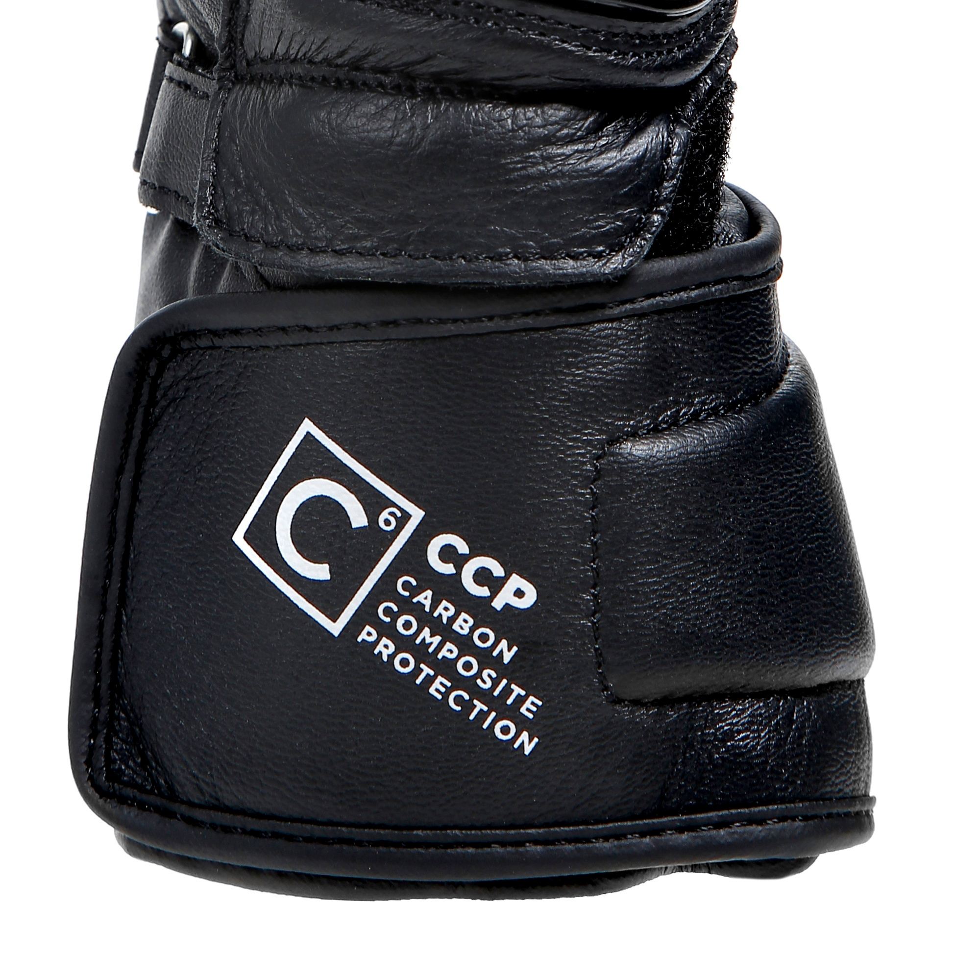 CARBON 4 - WOMEN'S MOTORCYCLE LONG LEATHER GLOVES - BLACK/BLACK/WHITE - 8