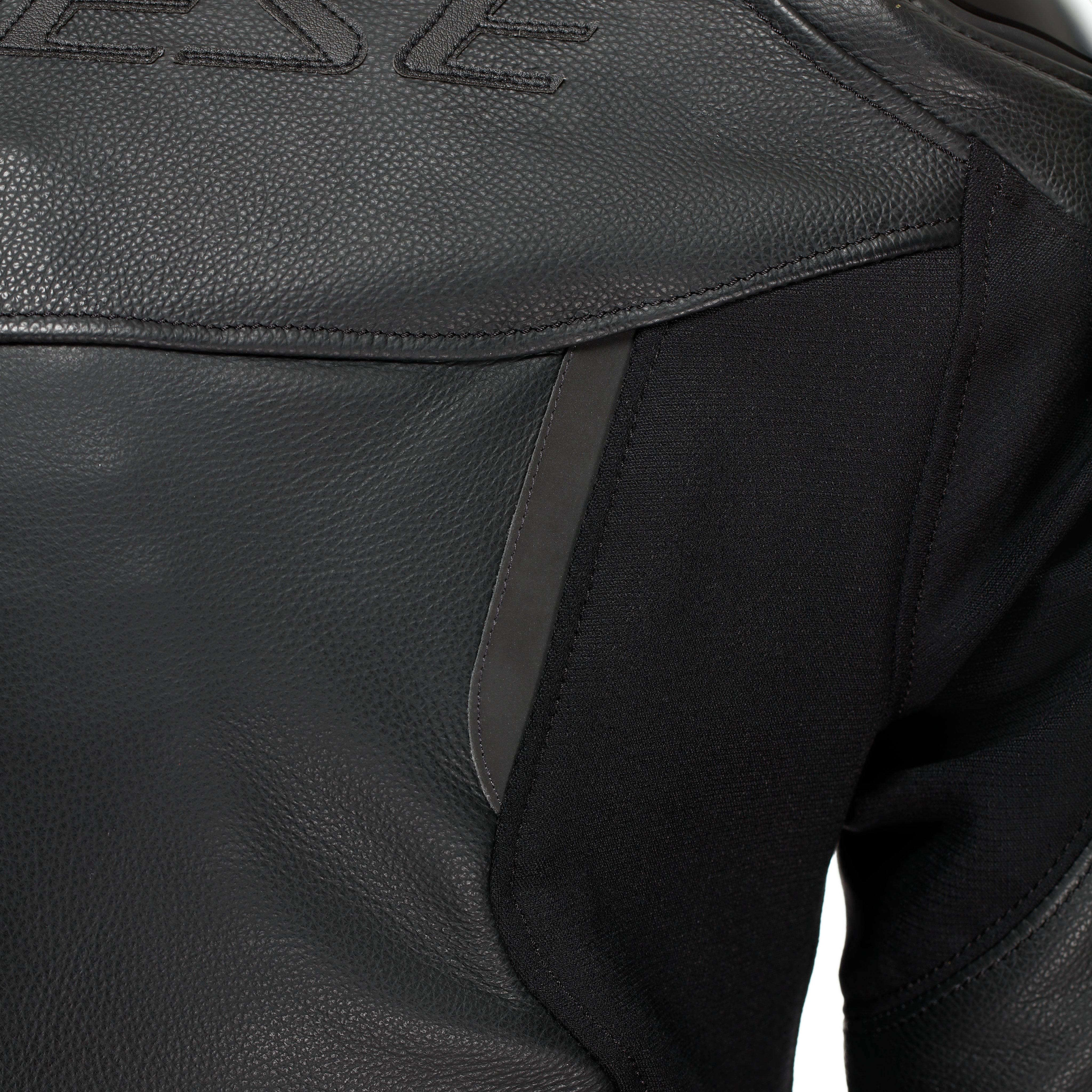 IPERATTIVA - GIACCA MOTO IN PELLE E TESSUTO DONNA - BLACK/BLACK - 13