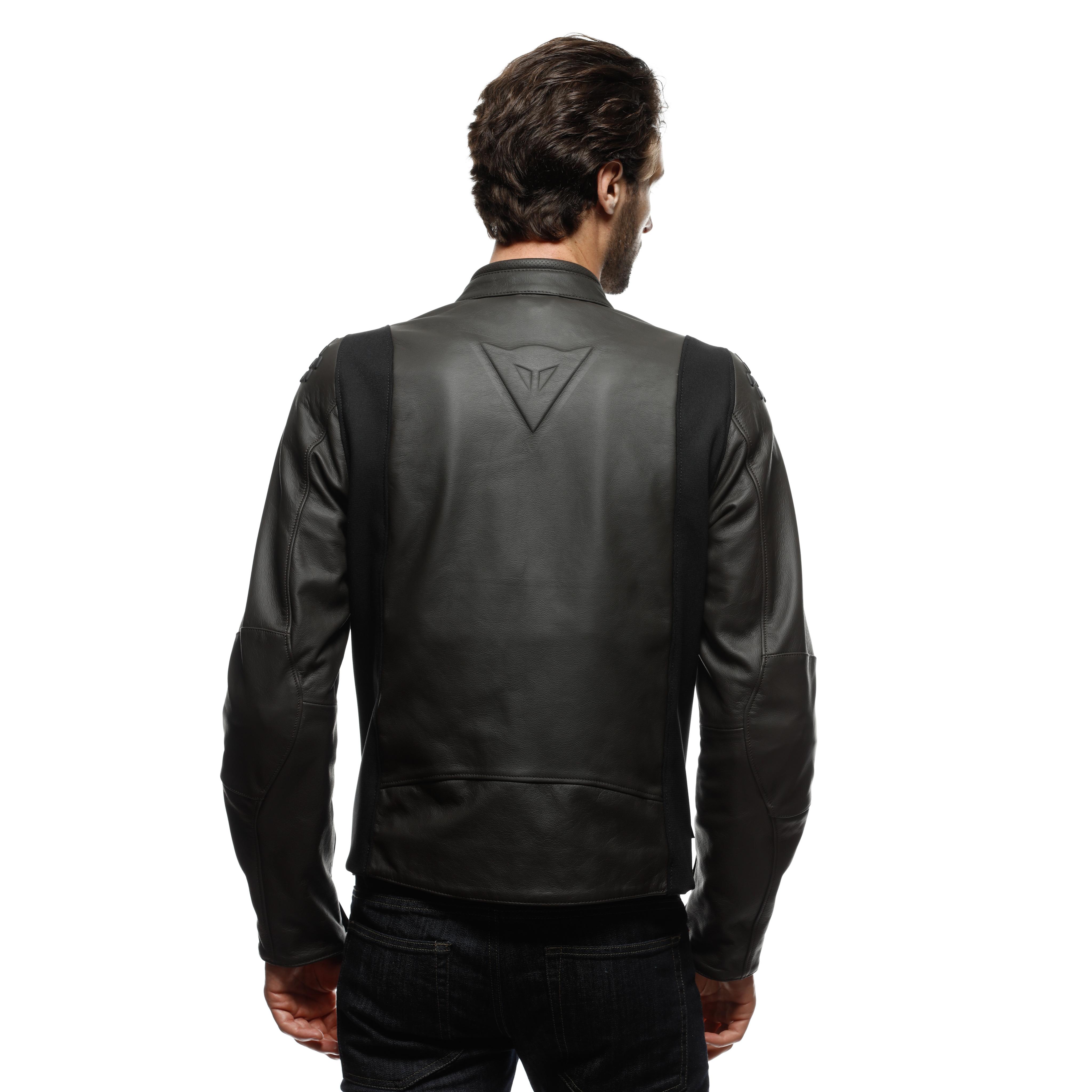 ISTRICE - MEN'S MOTORCYCLE LEATHER JACKET - DARK-BROWN - 6