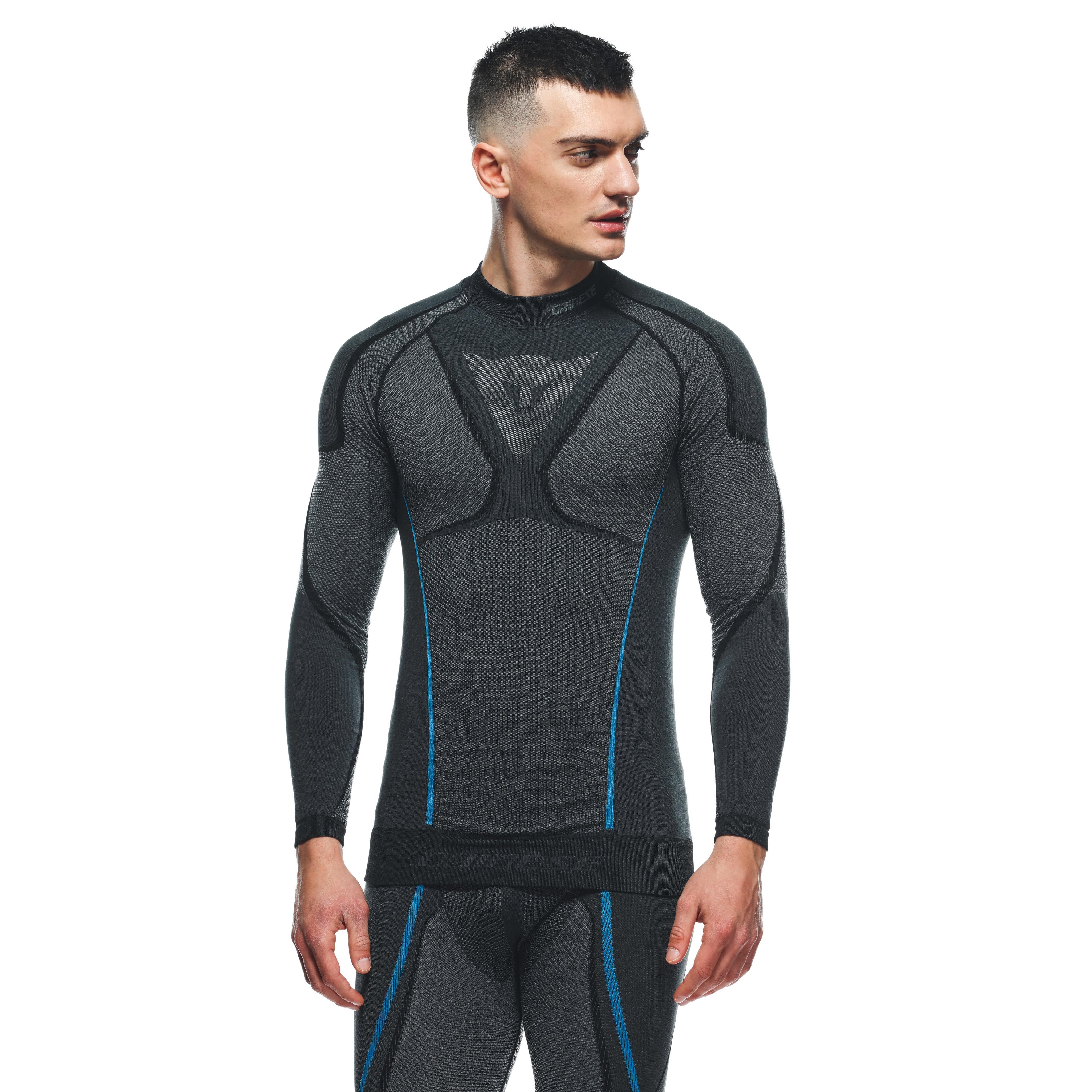 TECHNICAL MOTORCYCLE LONG SLEEVE SHIRT MEN - BASE LAYER SUMMER - BLACK/BLUE - 7