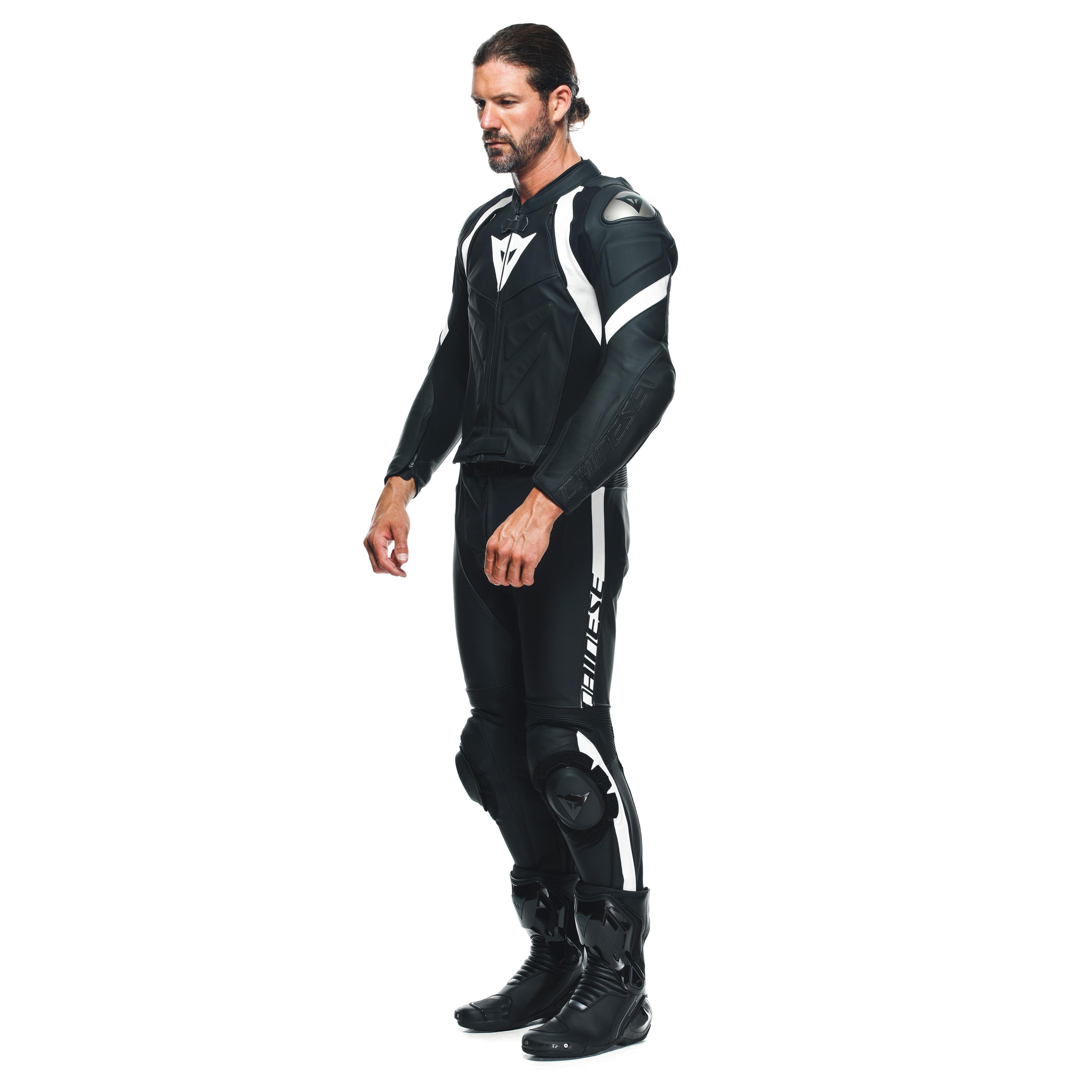 AVRO 4 LEATHER 2PCS SUIT S/T - BLACK-MATT/BLACK-MATT/WHITE - 4