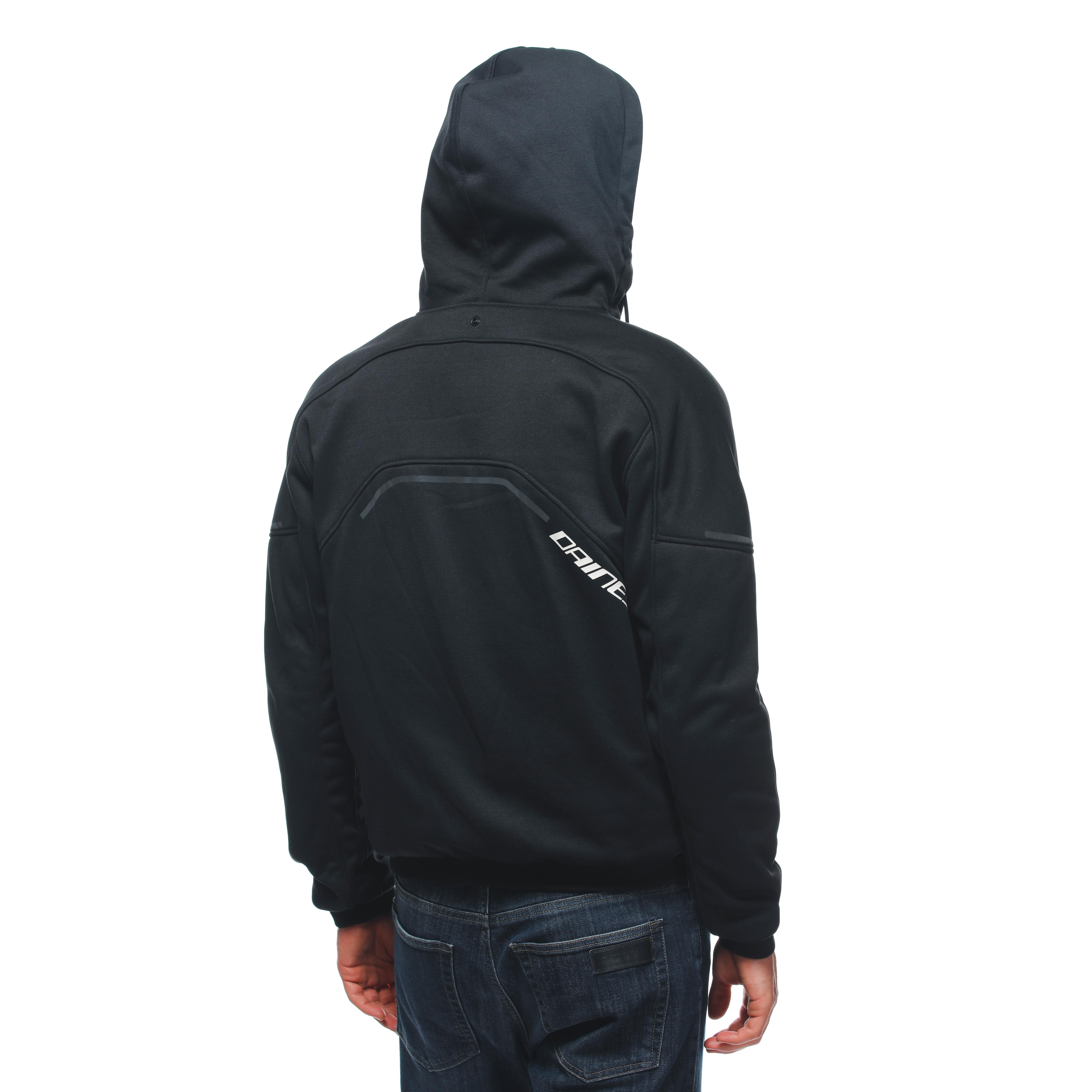 DAEMON-X SAFETY HOODIE - MEN'S MOTORCYCLE SAFETY HOODIE - BLACK/BLACK/WHITE - 9