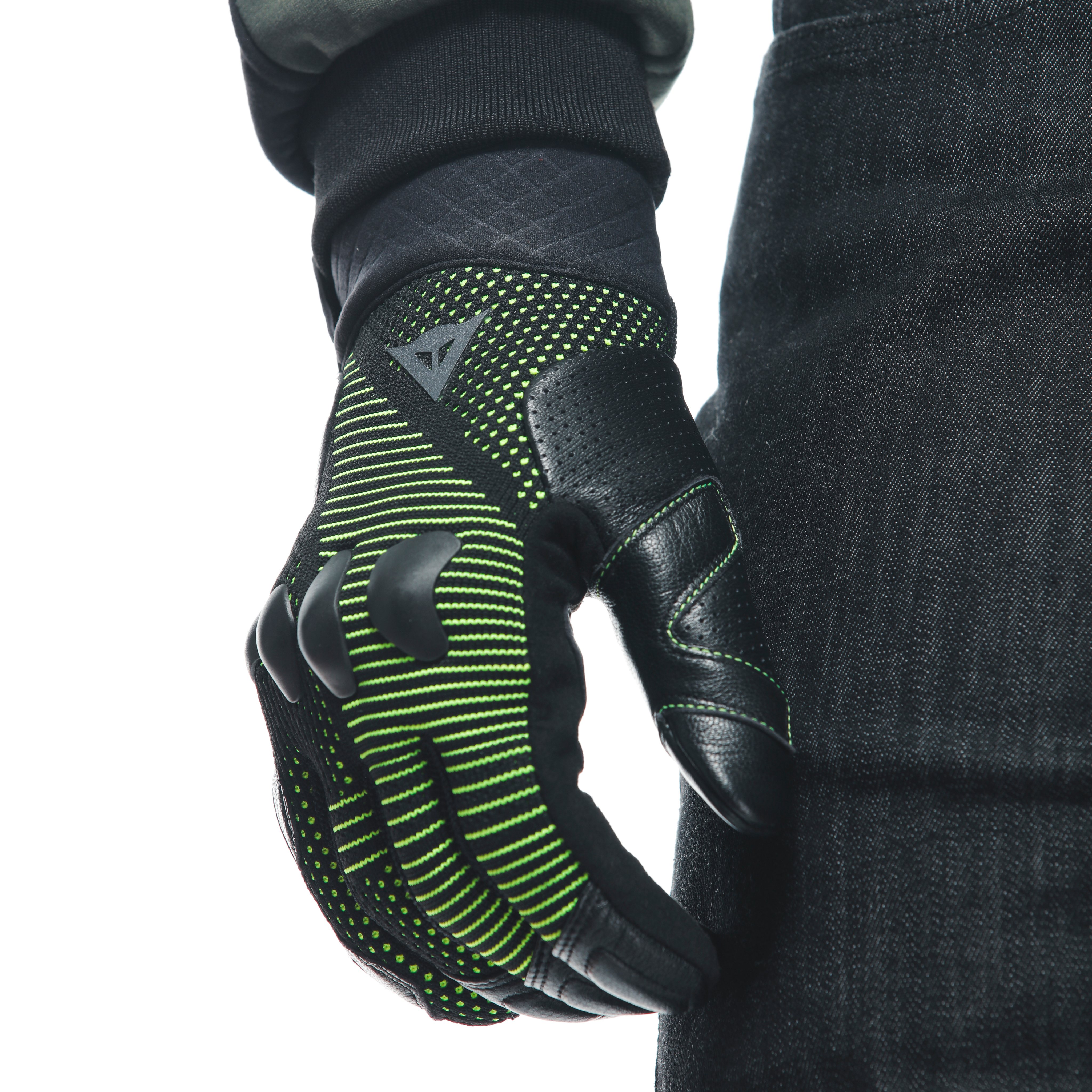 UNRULY ERGO-TEK - MEN'S MOTORCYCLE TEXTILE GLOVES - ANTHRACITE/ACID-GREEN - 10