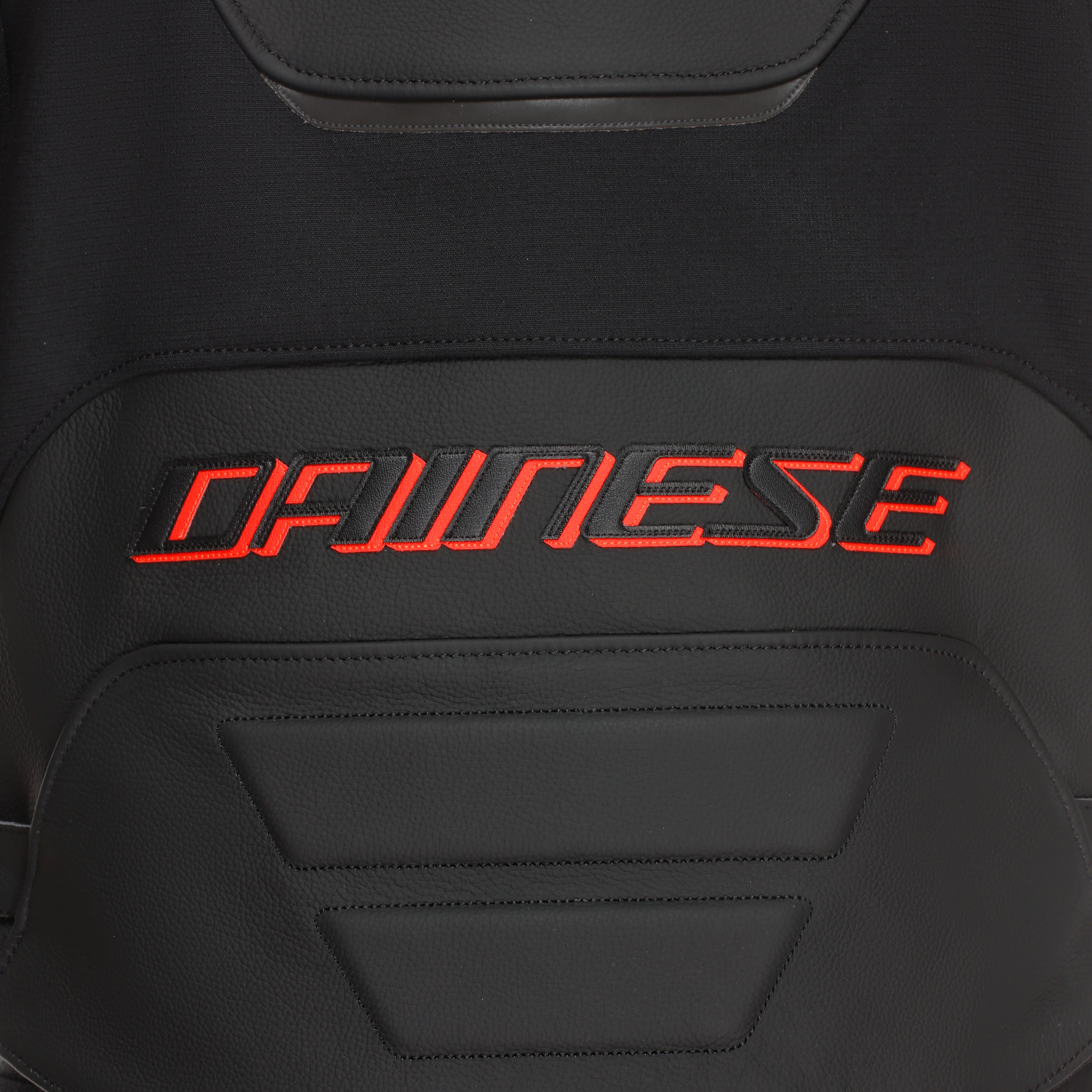RACING 5 - MEN LEATHER MOTORCYCLE JACKET - BLACK/BLACK/RED-FLUO - 15