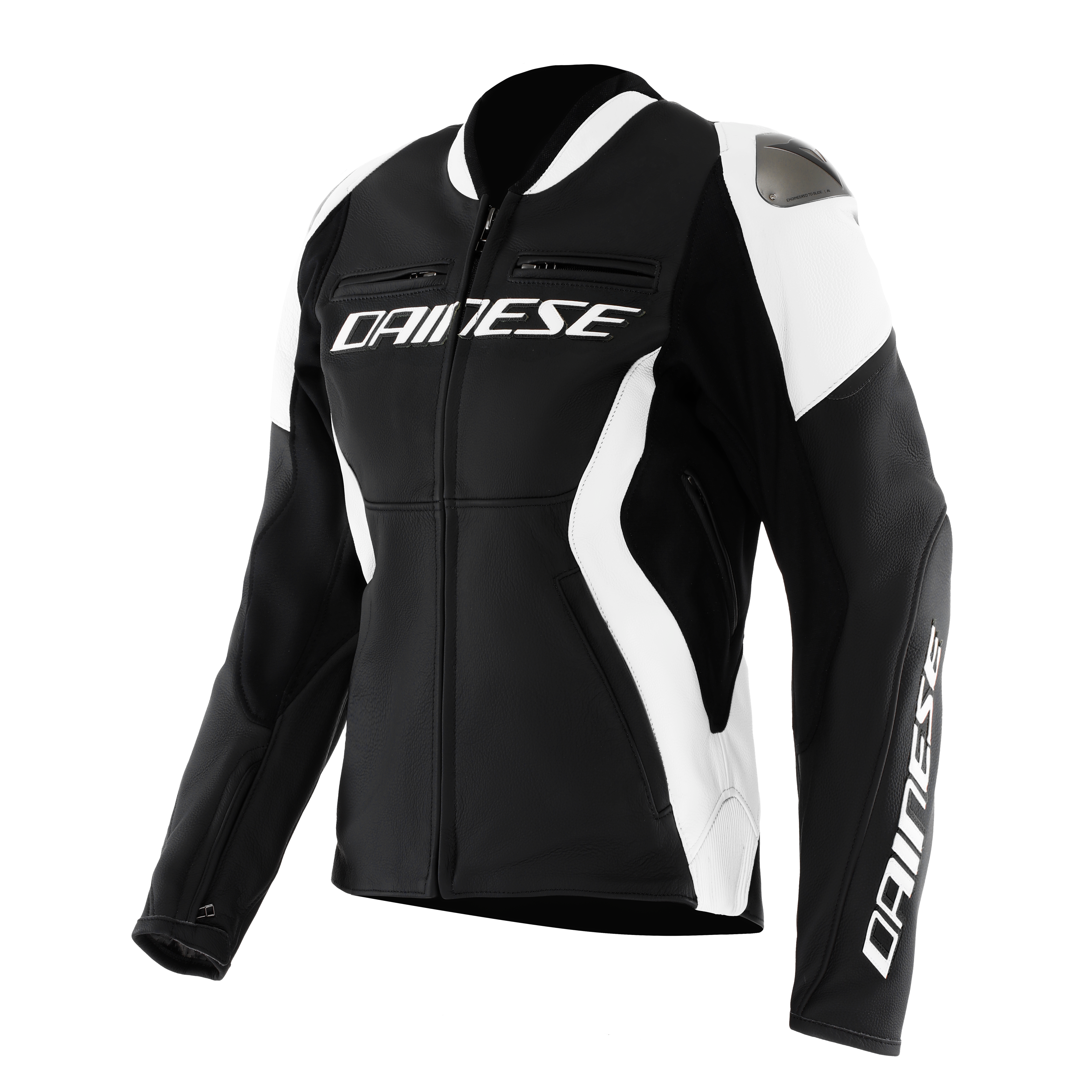 RACING 5 - CHAQUETA MOTO DE CUERO MUJER - BLACK/WHITE - 1